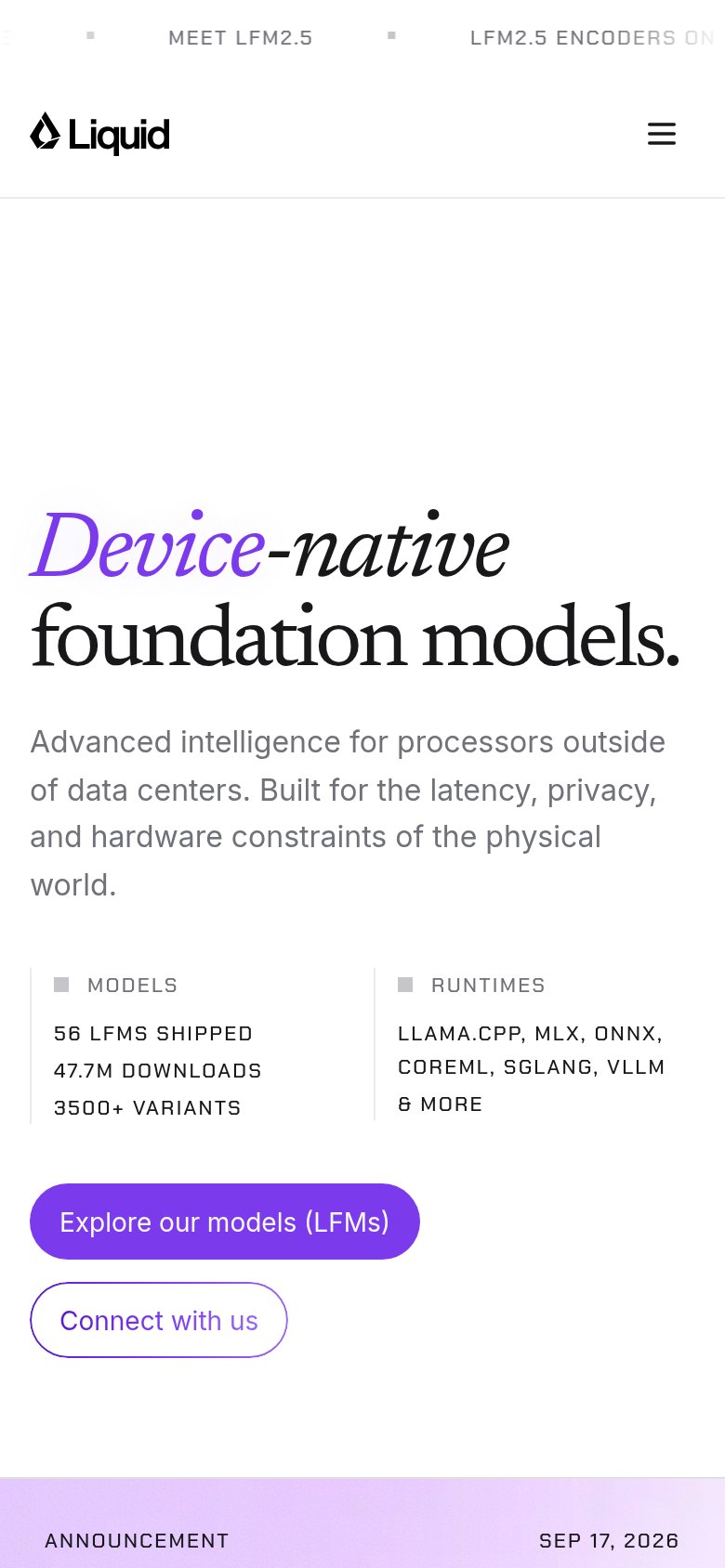 Liquid AI mobile capture for Mobile web