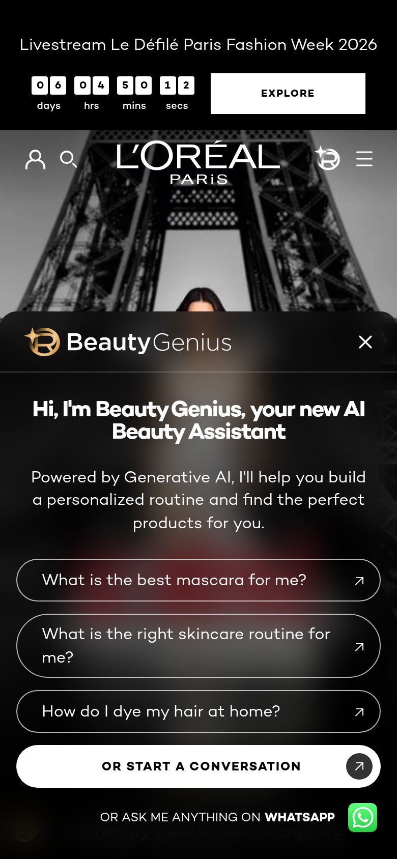 L'Oréal Cell BioPrint / Skin Genius (L'Oréal Beauty Tech) mobile capture for Mobile web
