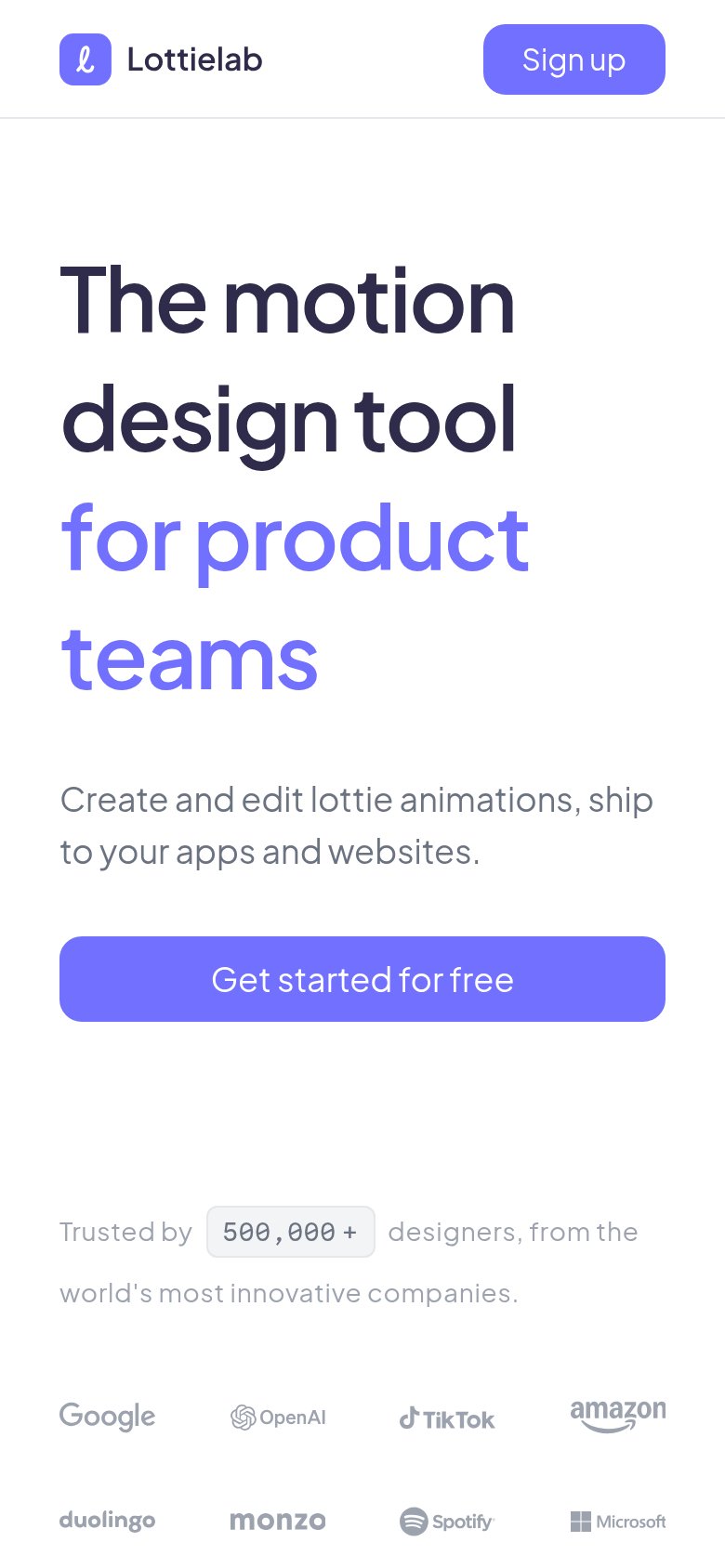 LottieLab mobile capture for Mobile web