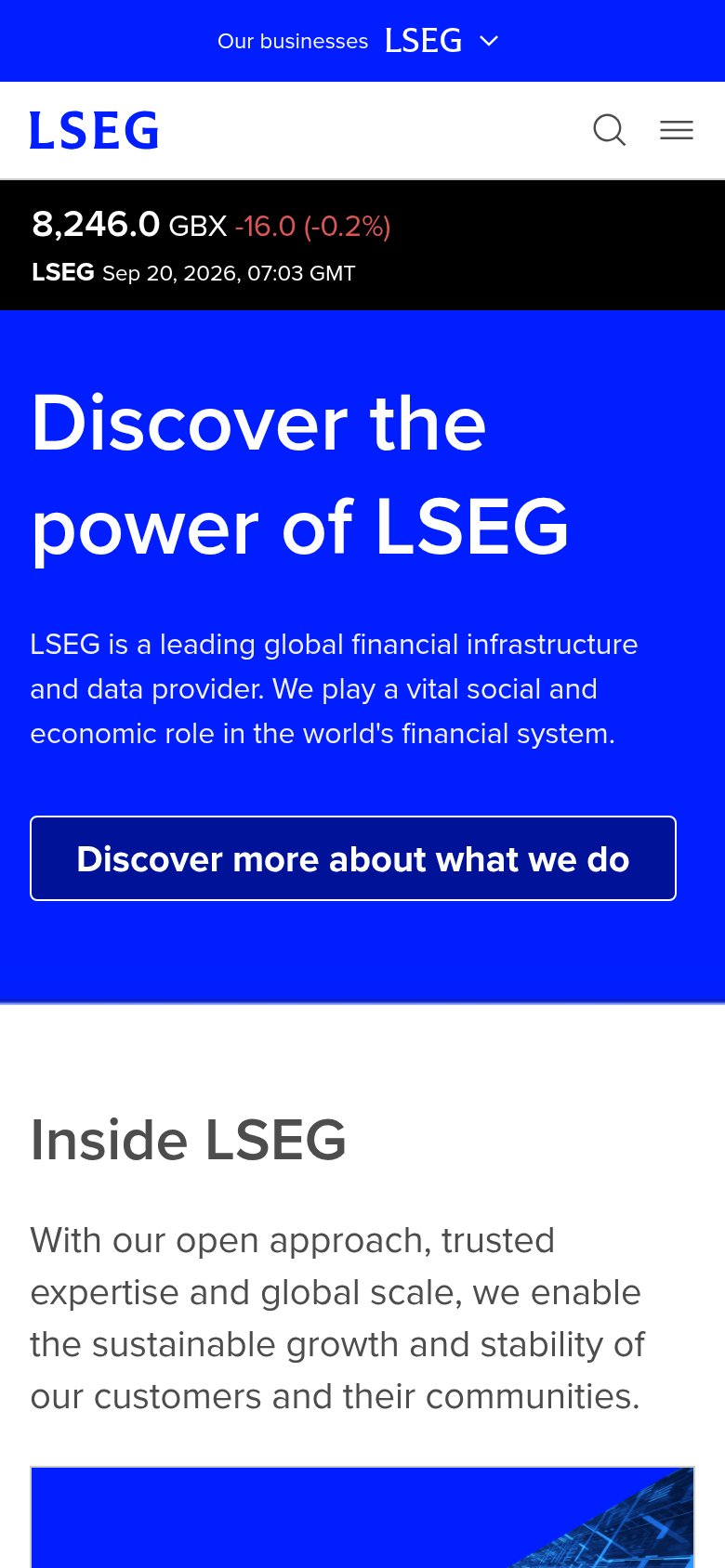 LSEG Workspace mobile capture for Mobile web
