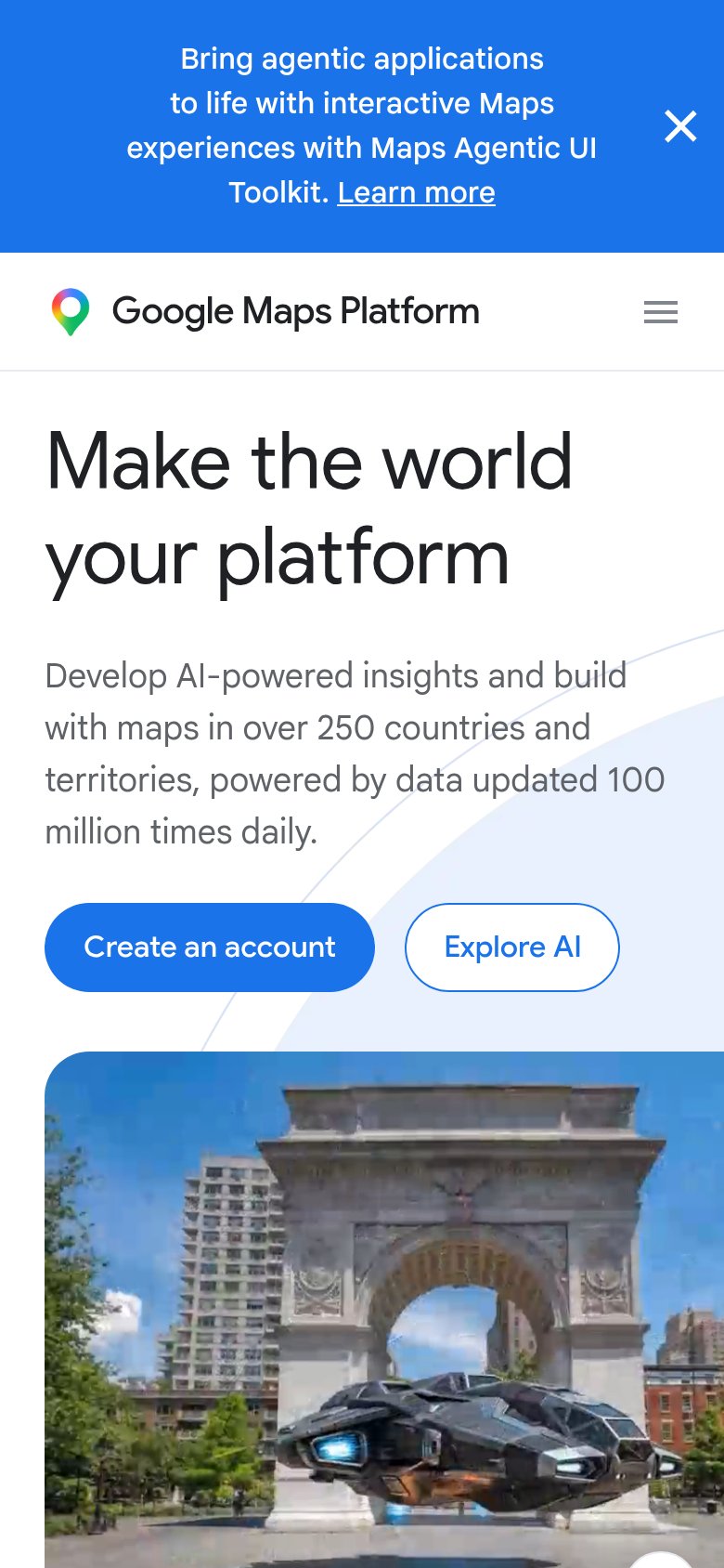 Google Maps Platform mobile capture for Mobile web