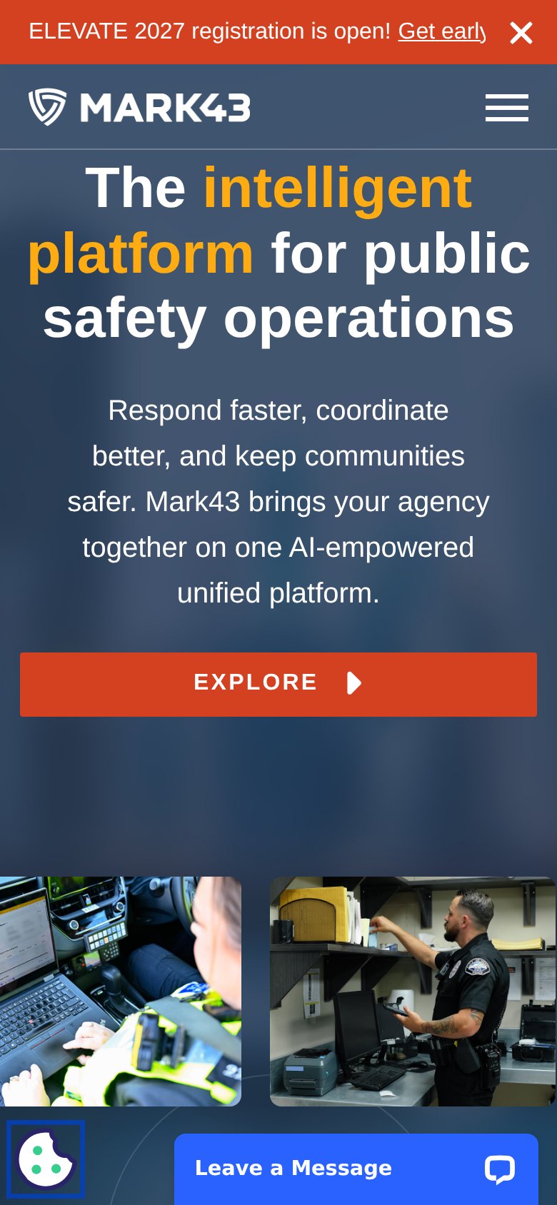 Mark43 mobile capture for Mobile web