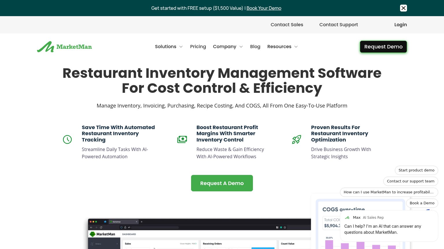 MarketMan desktop capture for Information hierarchy