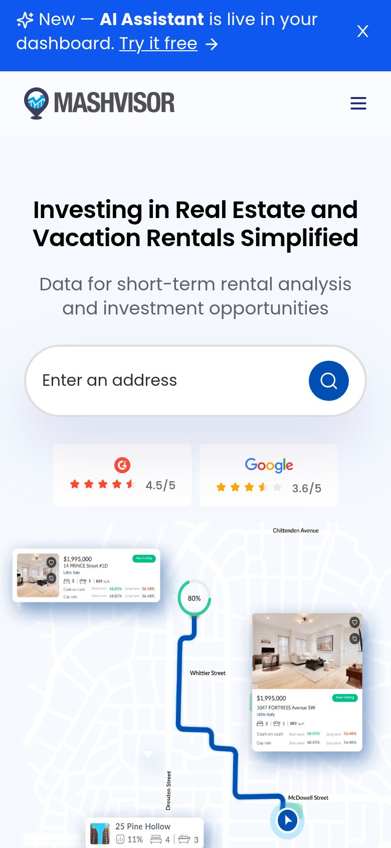 Mashvisor mobile capture for Mobile web