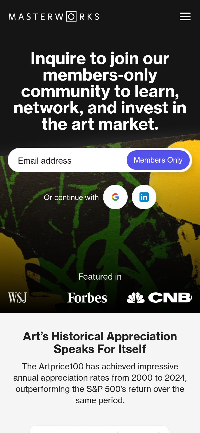 Masterworks mobile capture for Mobile web
