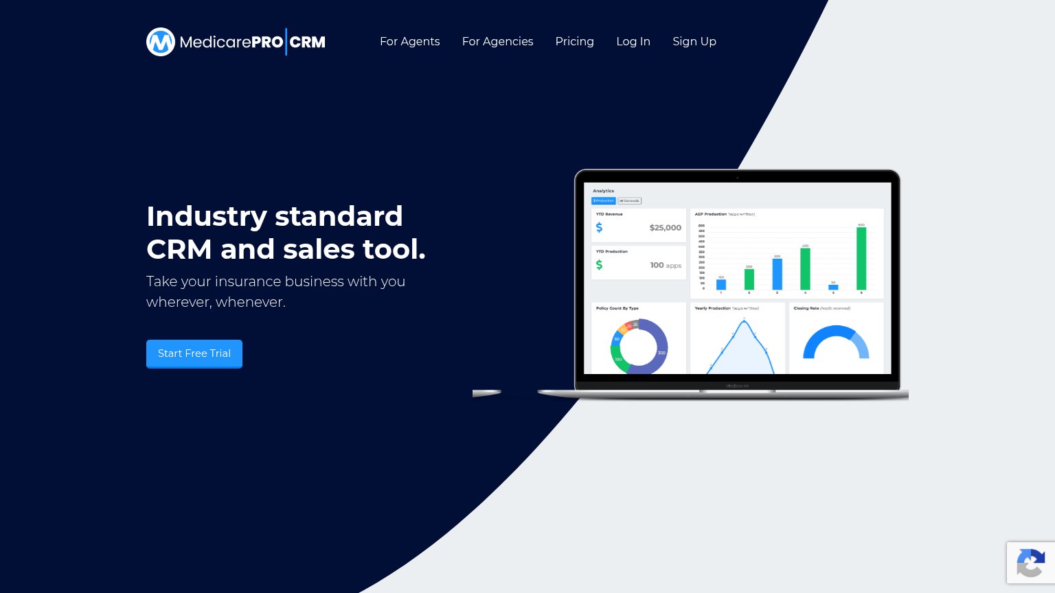 MedicarePRO CRM desktop capture for Information hierarchy
