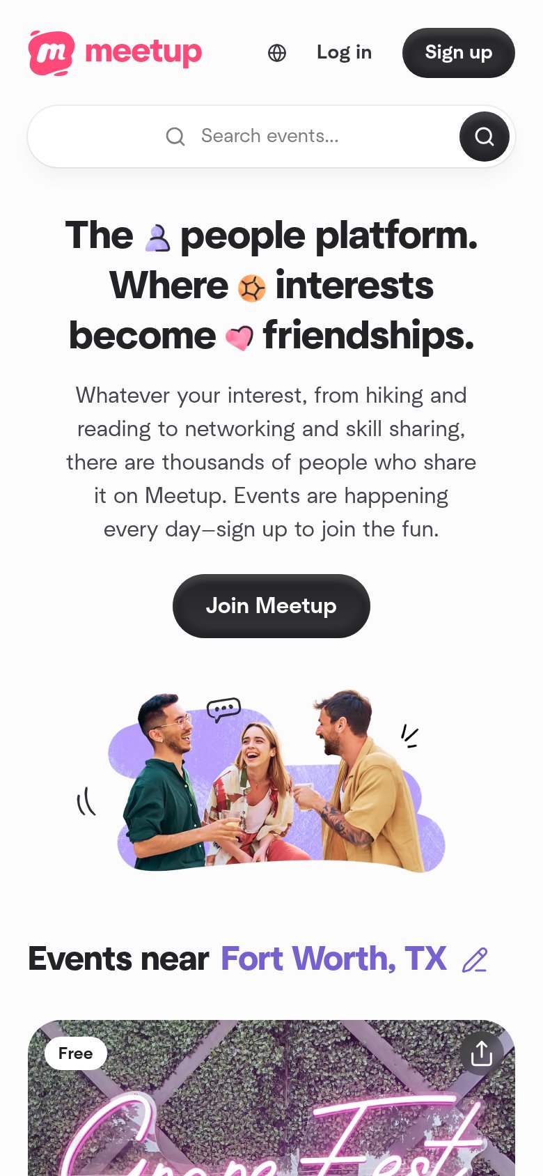 Meetup mobile capture for Mobile web