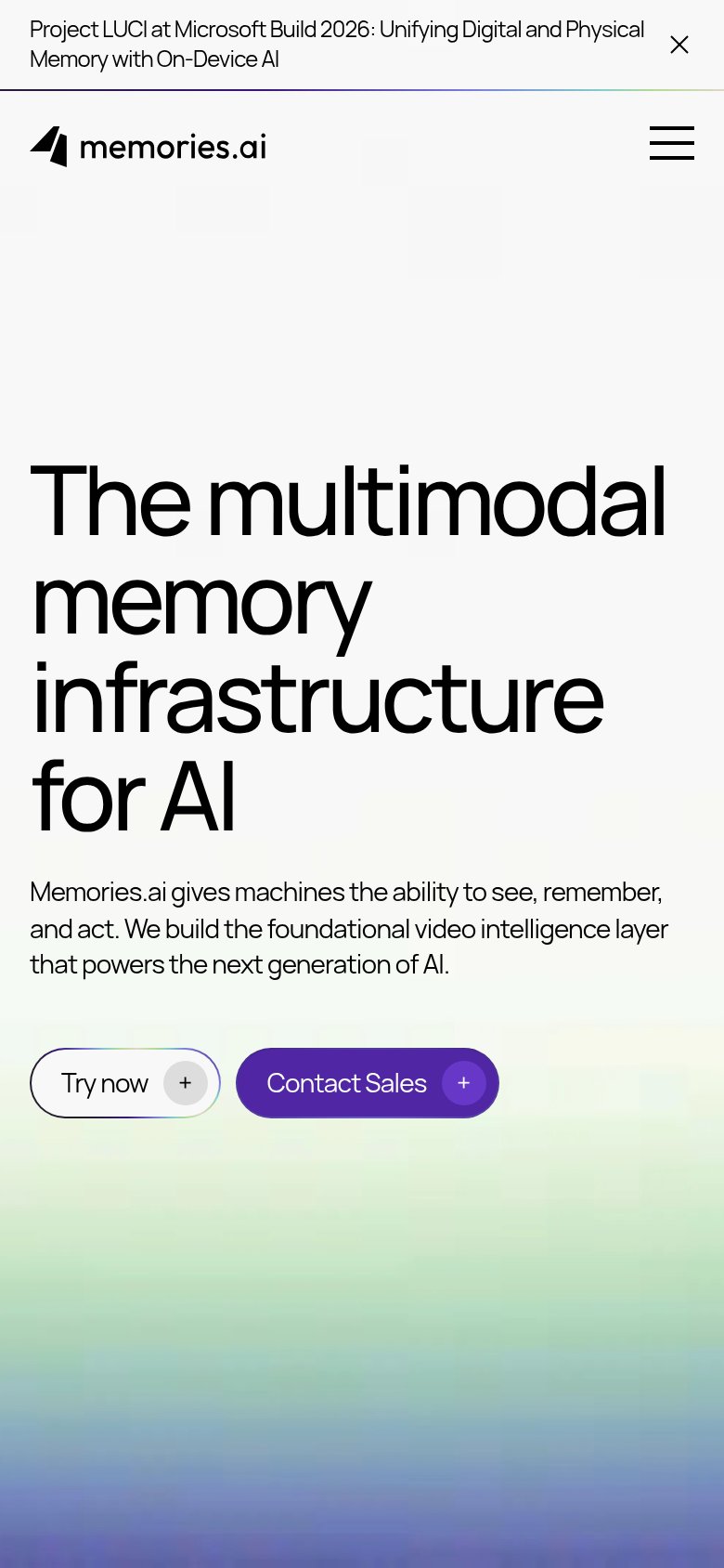 Memories.ai mobile capture for Mobile web