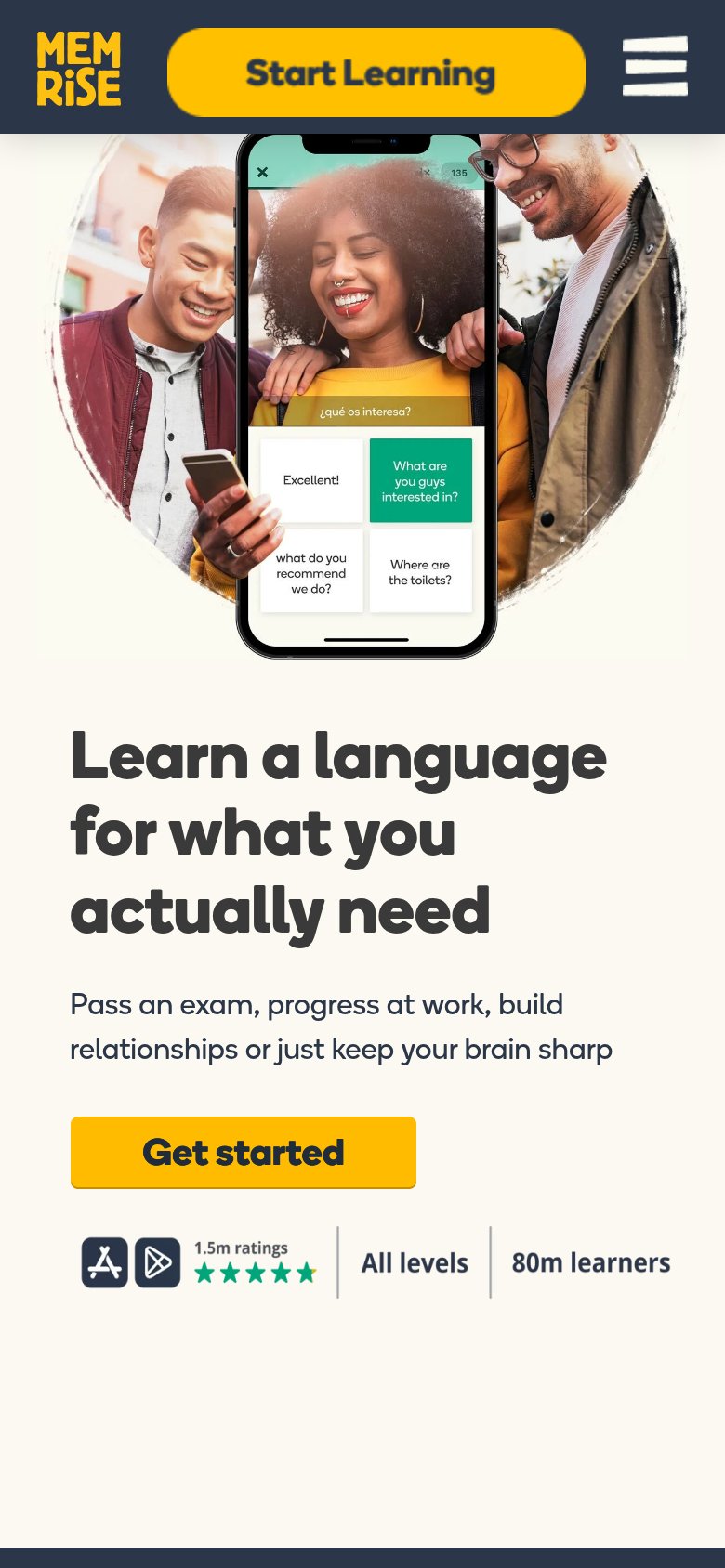 Memrise mobile capture for Mobile web