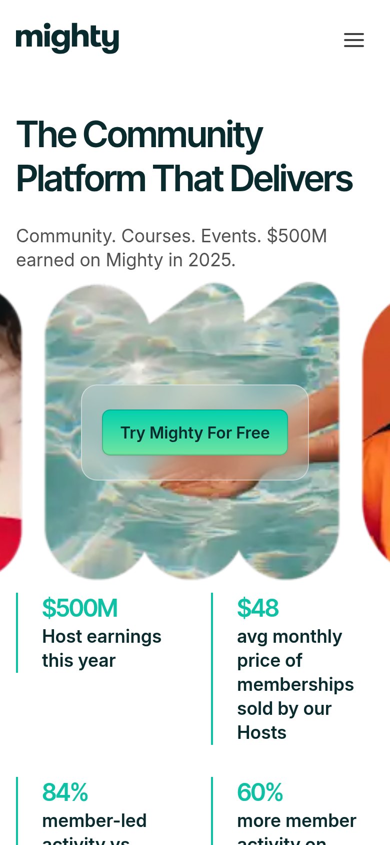 Mighty Networks mobile capture for Mobile web