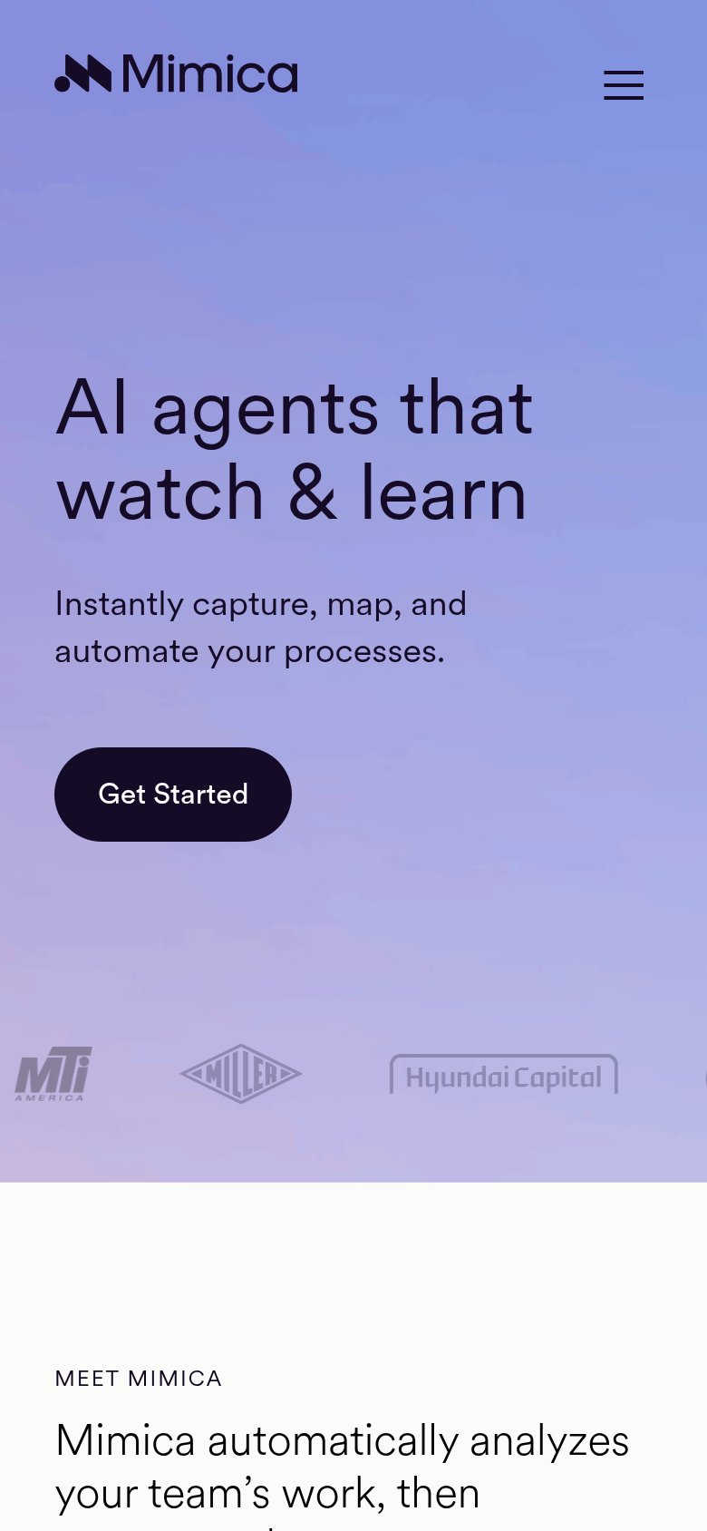 Mimica mobile capture for Mobile web