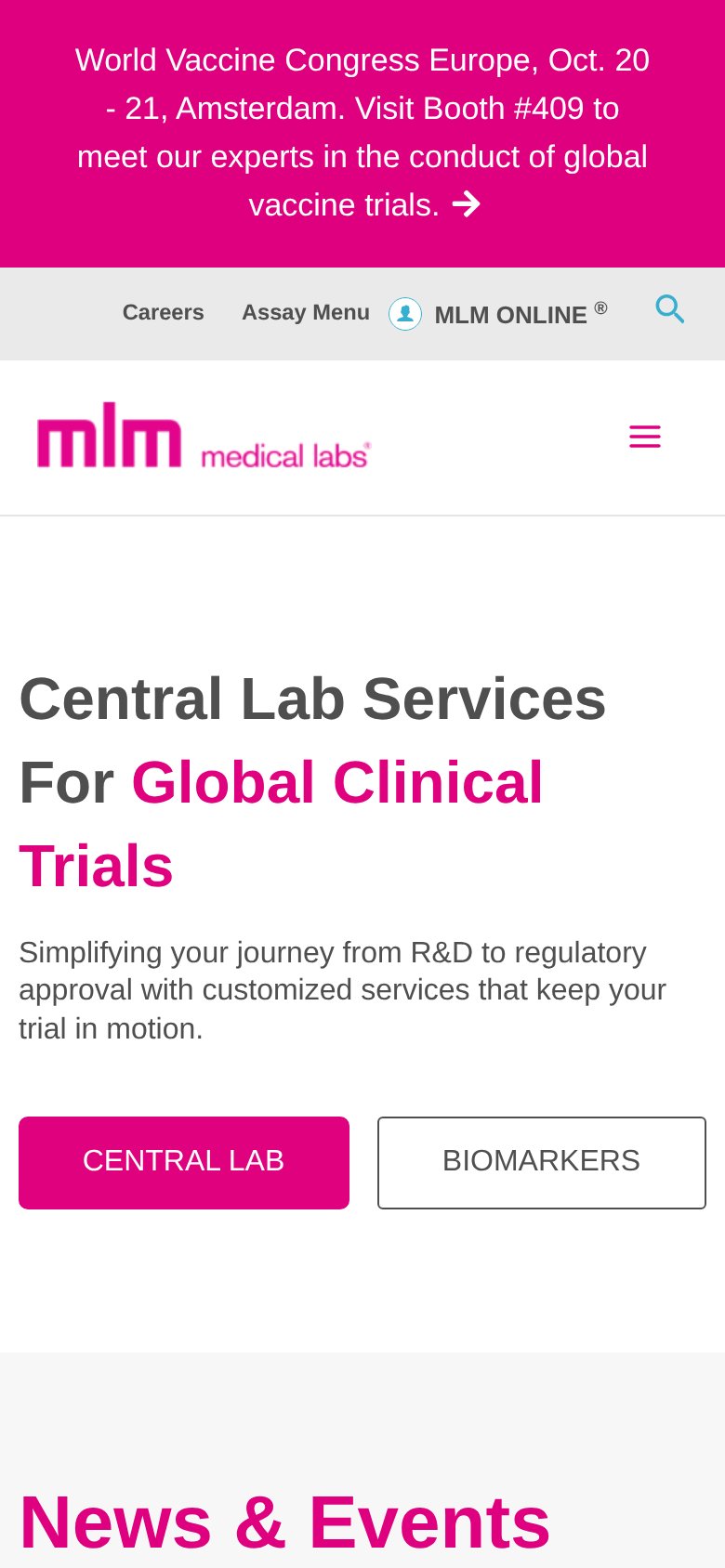 MLM Medical Labs (kit building & logistics) mobile capture for Mobile web