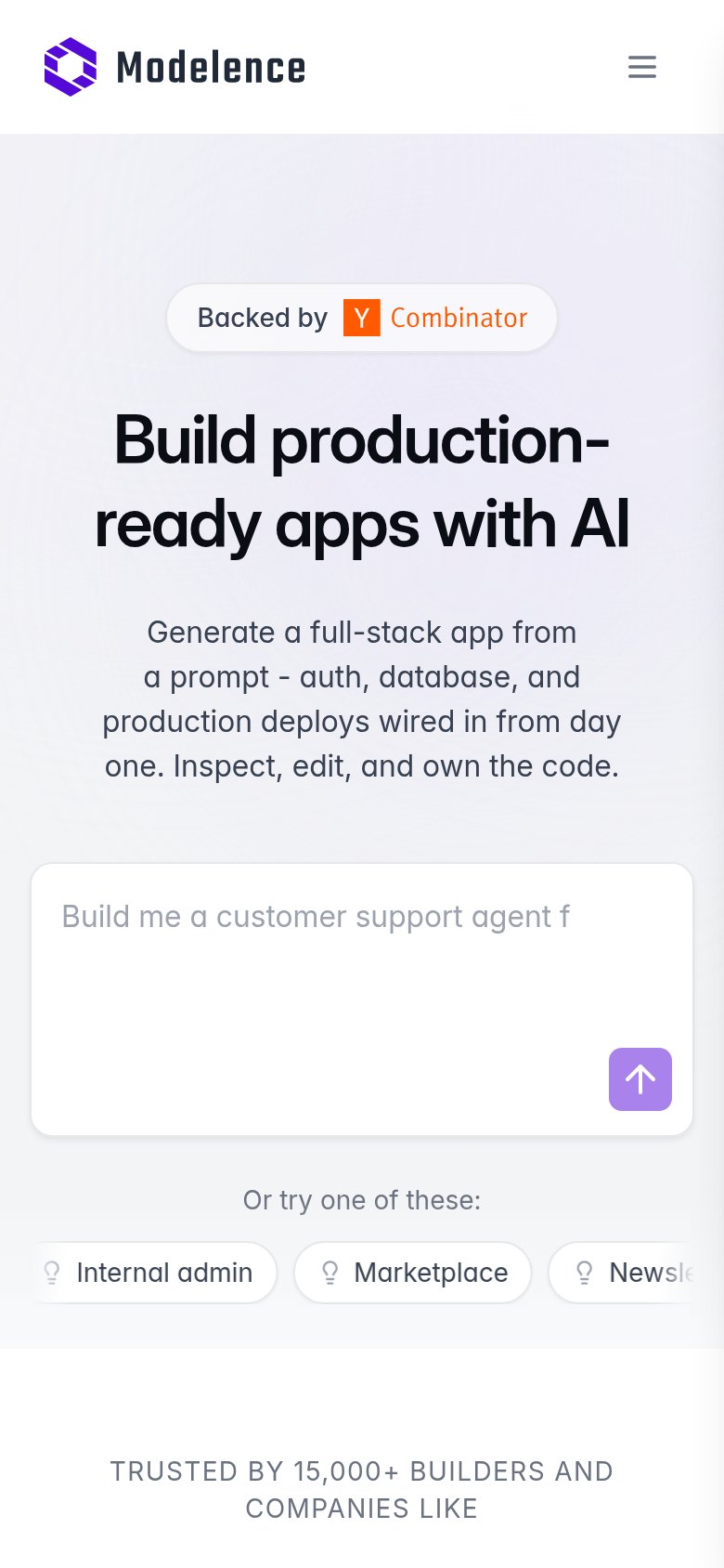 Modelence mobile capture for Mobile web