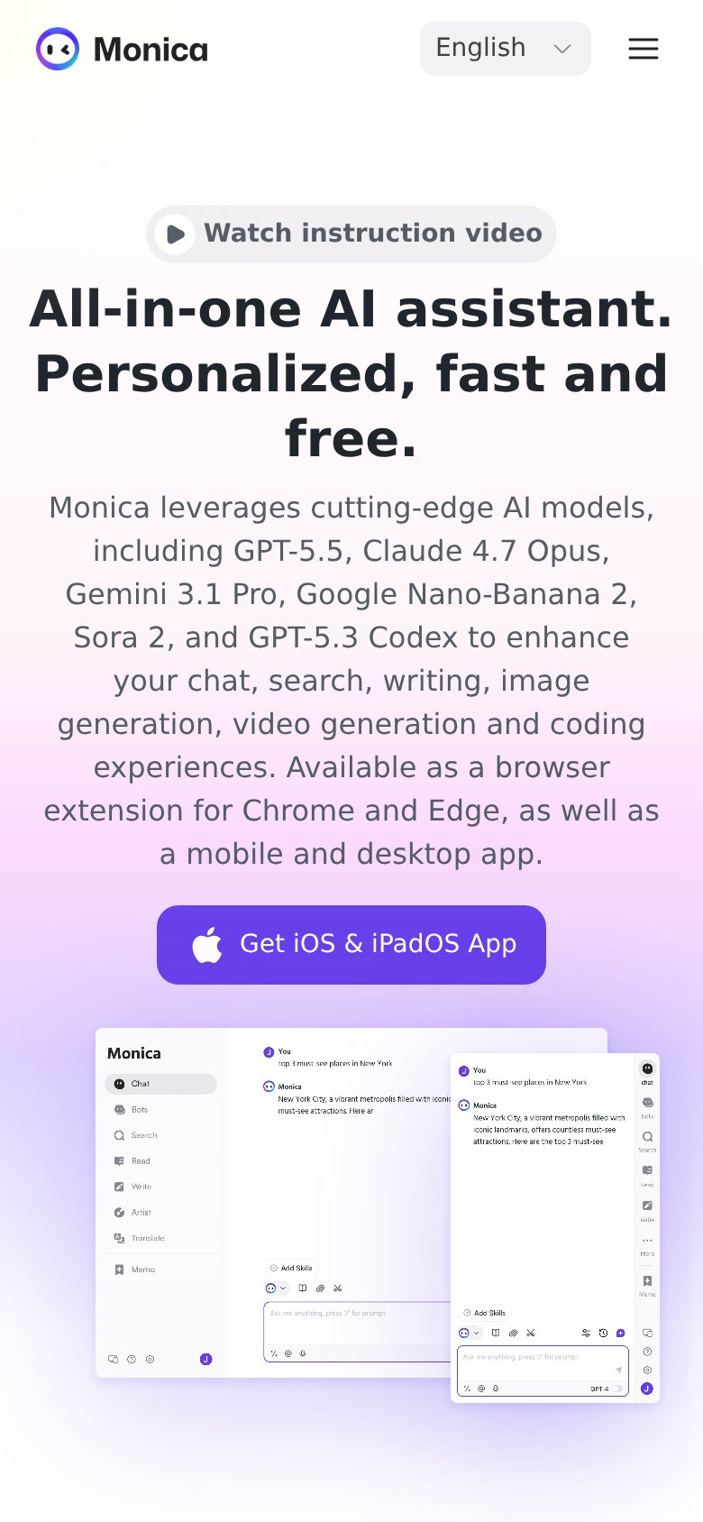 Monica mobile capture for Mobile web