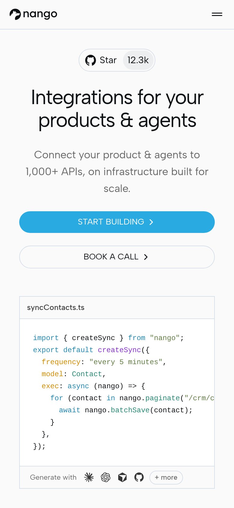 Nango mobile capture for Mobile web