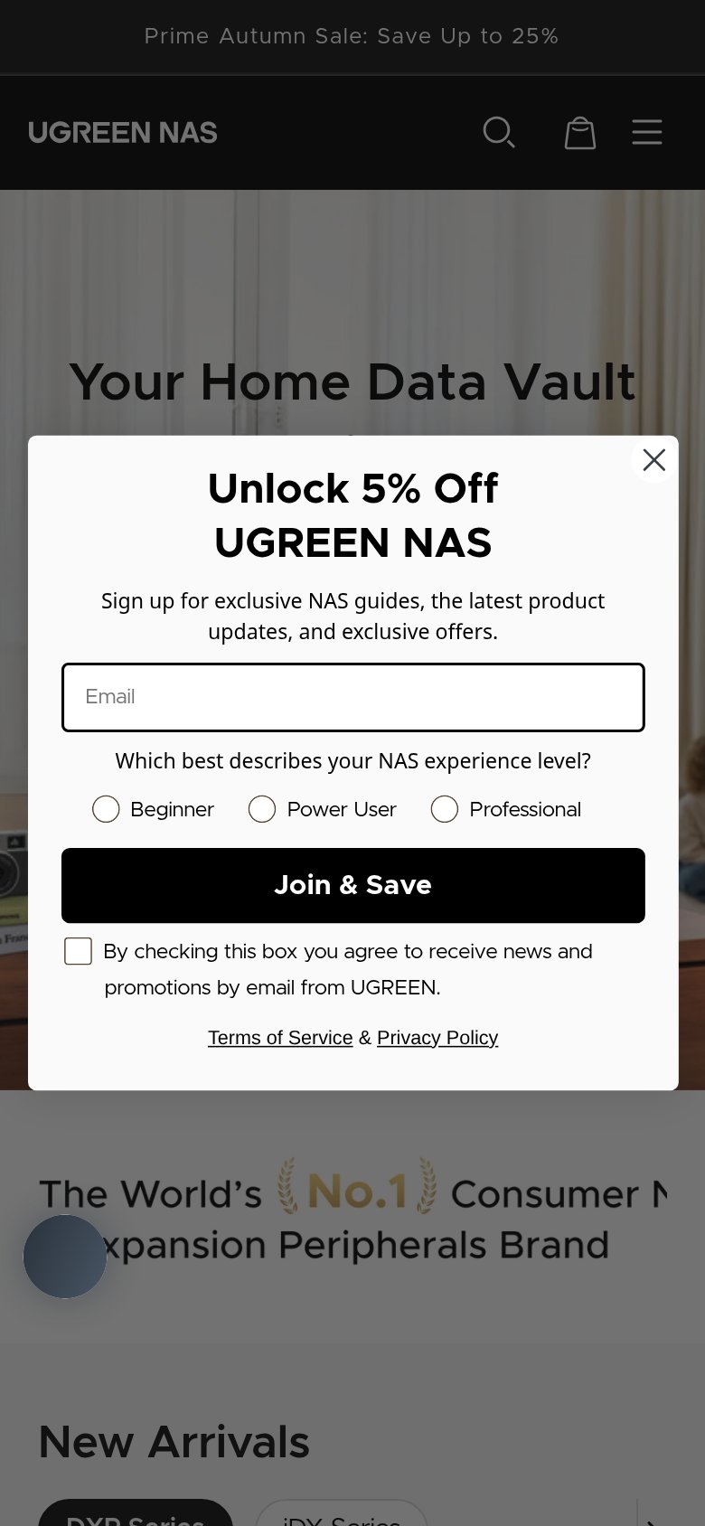 UGREEN NASync mobile capture for Mobile web