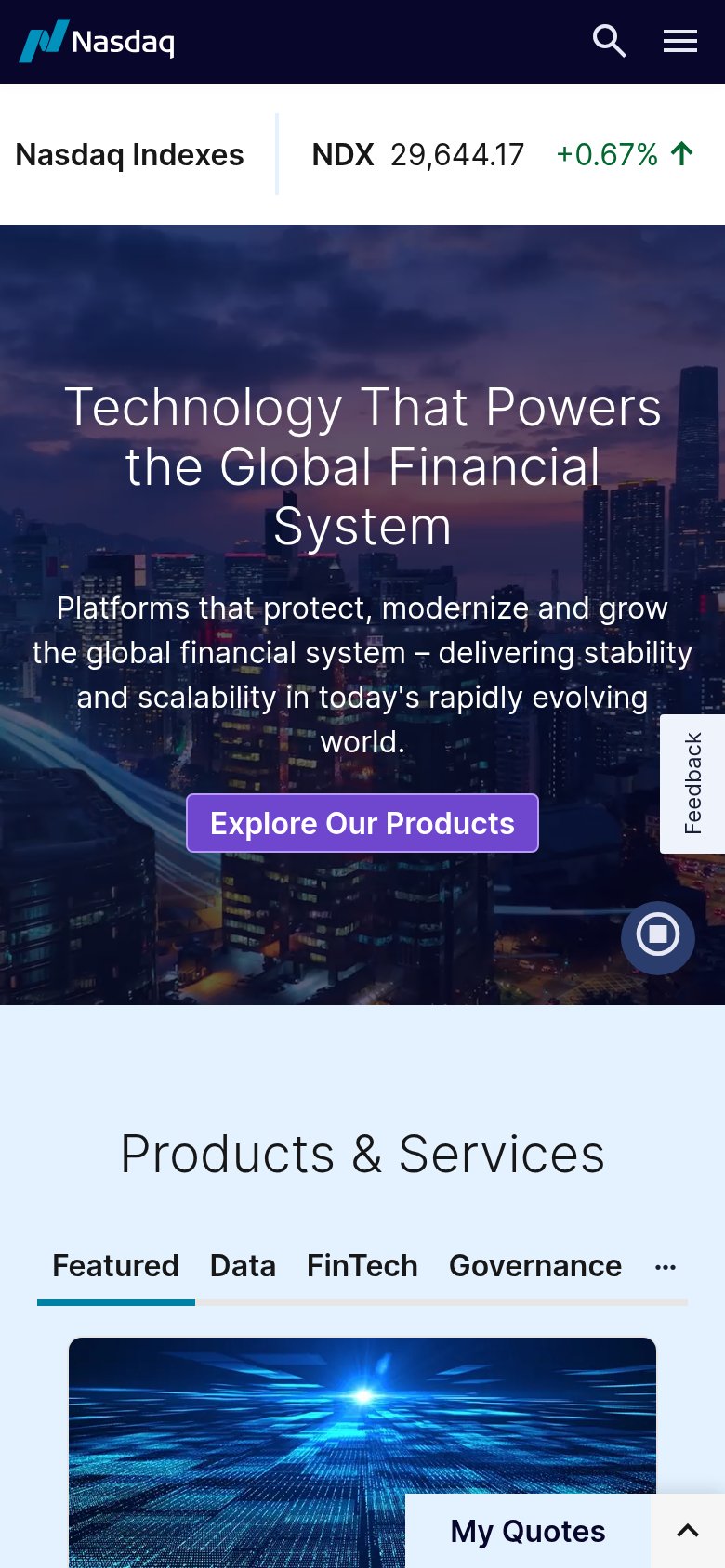 Nasdaq IR Insight mobile capture for Mobile web