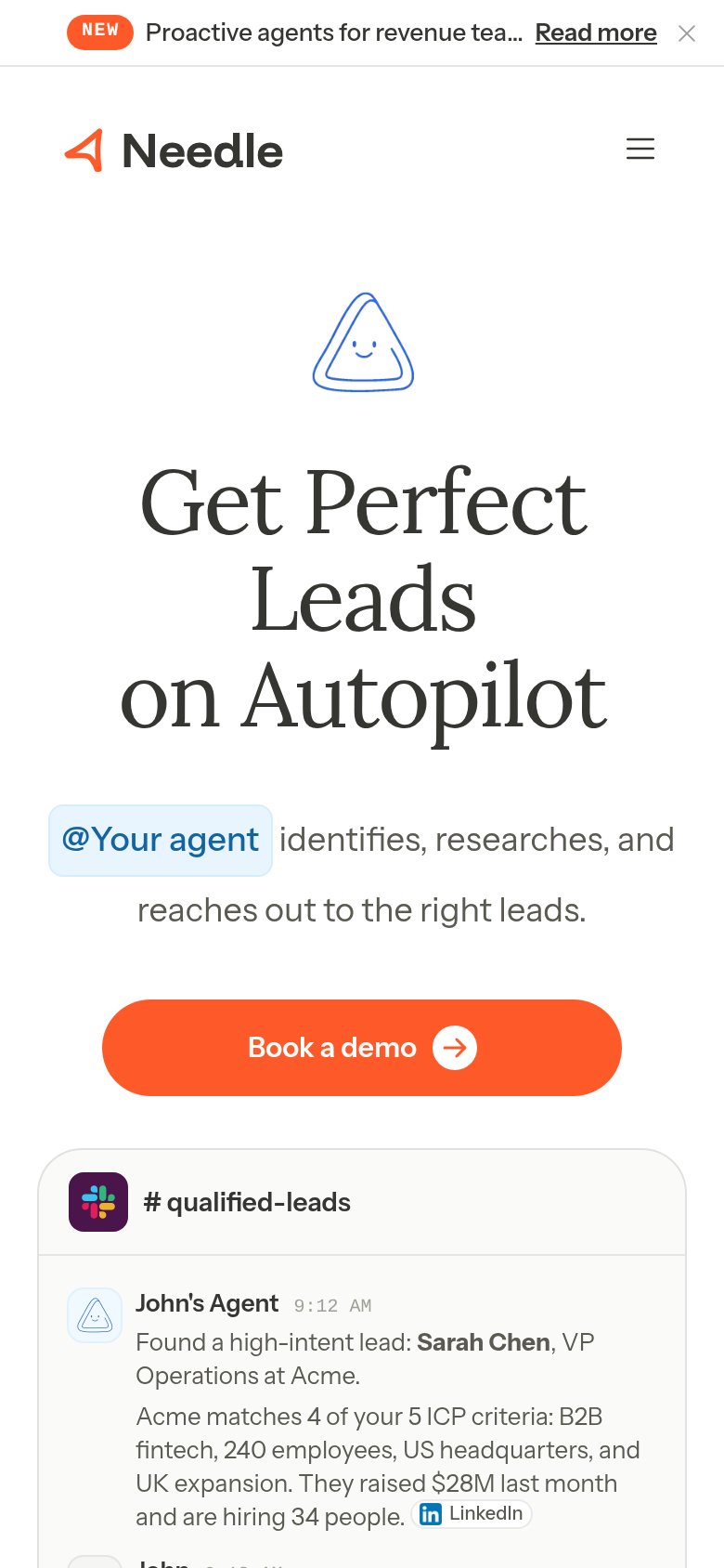 Needle mobile capture for Mobile web