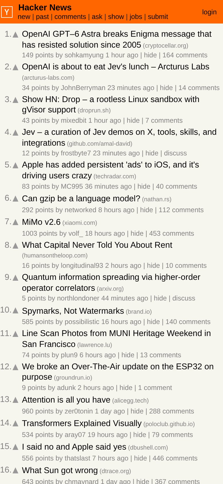 Hacker News mobile capture for Mobile web