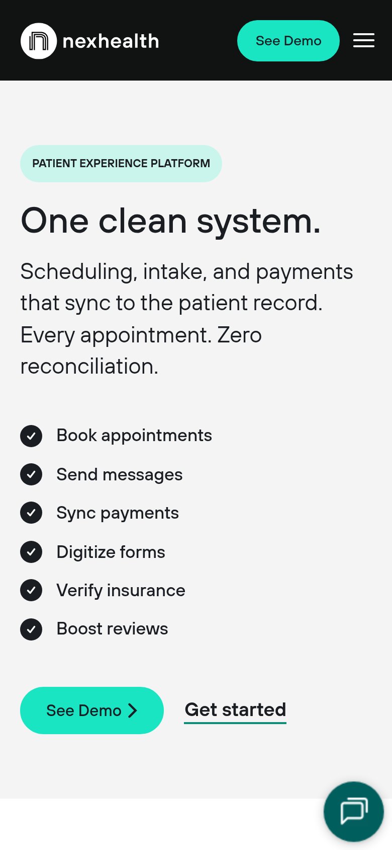 NexHealth mobile capture for Mobile web