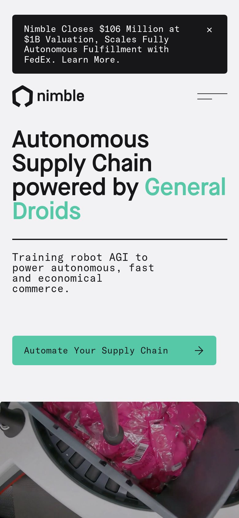 Nimble Robotics mobile capture for Mobile web