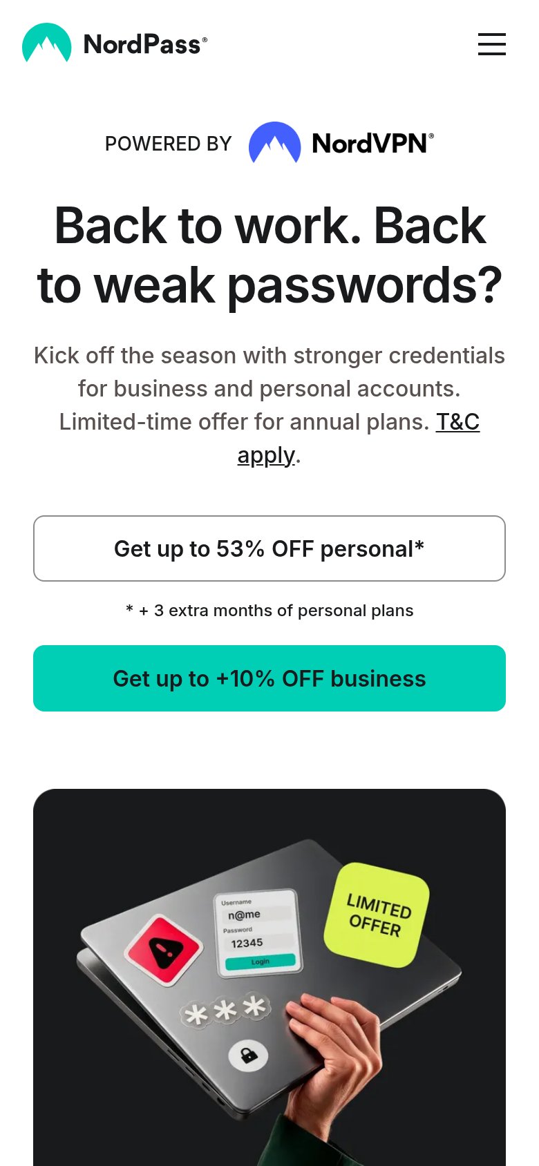 NordPass mobile capture for Mobile web