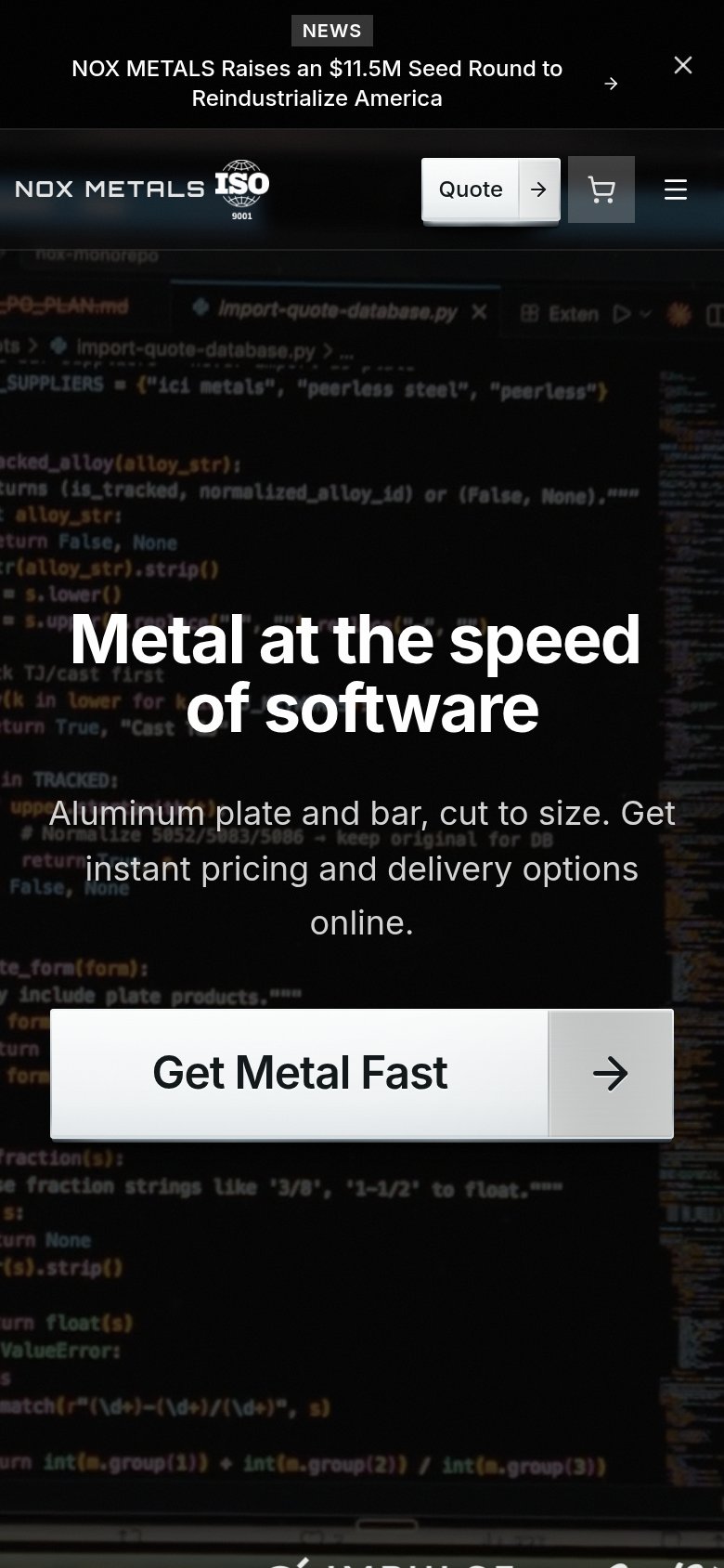 Nox Metals mobile capture for Mobile web