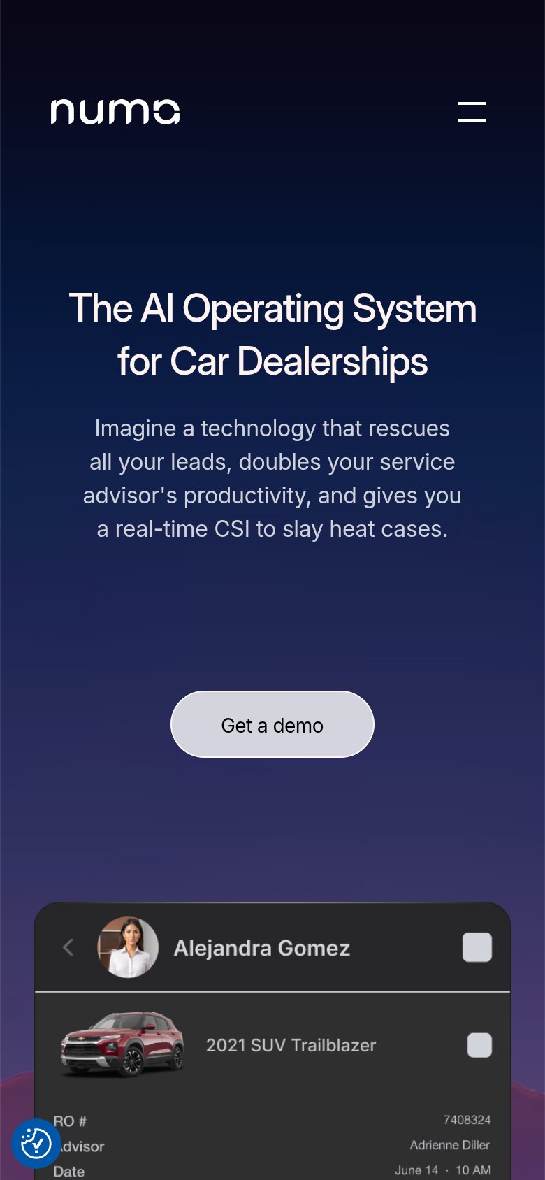 Numa mobile capture for Mobile web