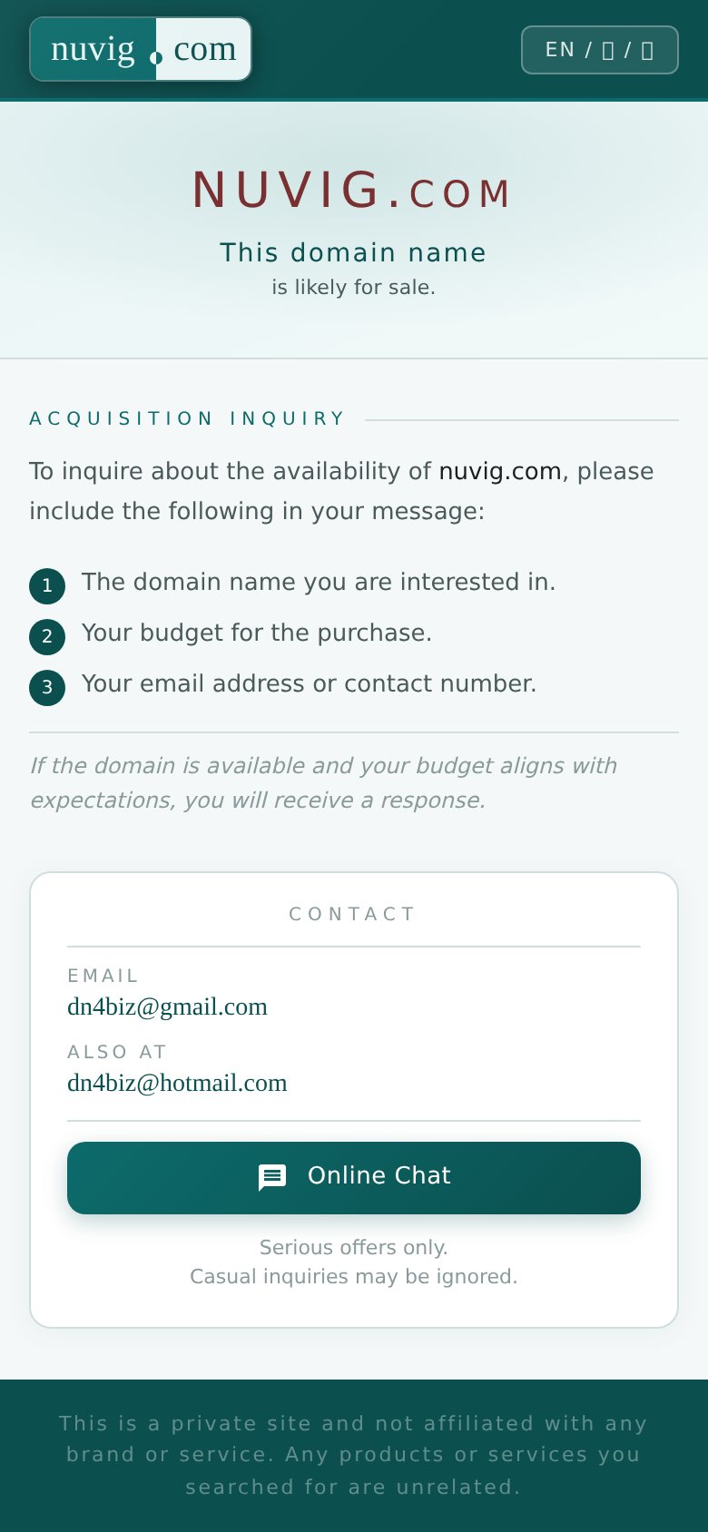 Pandion Optimum (Enosi Life Sciences alternative) — Nuvig Therapeutics mobile capture for Mobile web