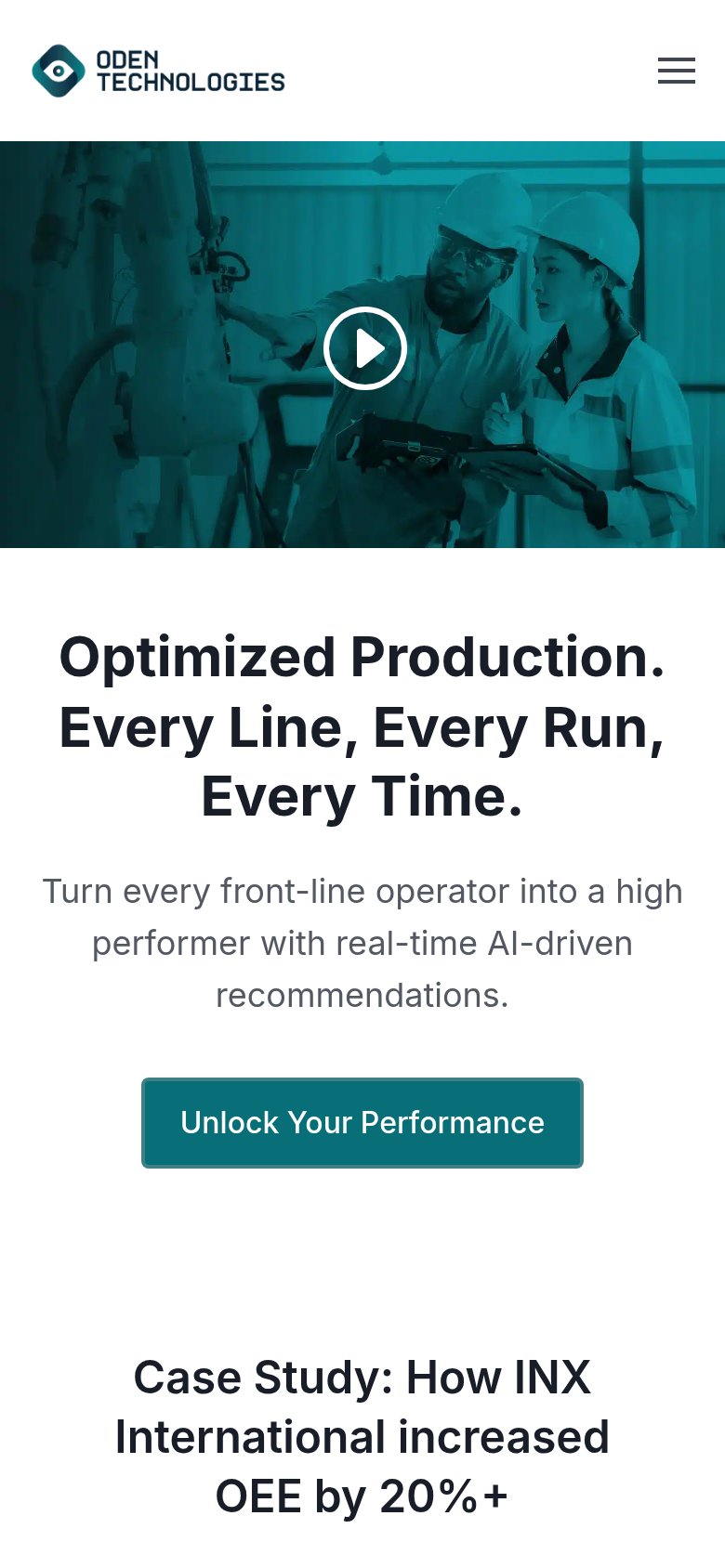 Oden Technologies mobile capture for Mobile web