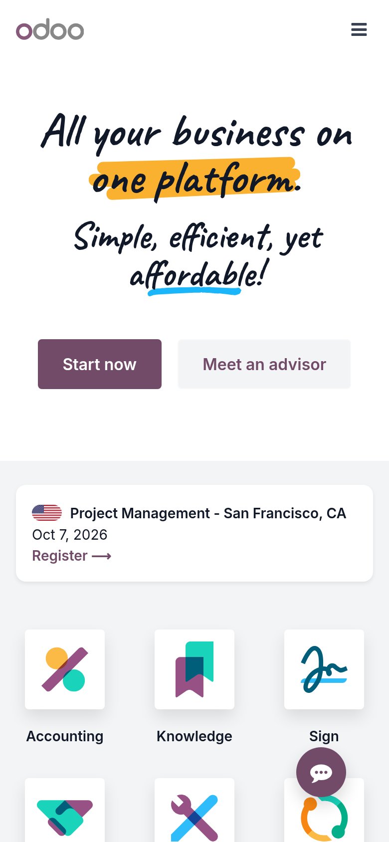 Odoo mobile capture for Mobile web