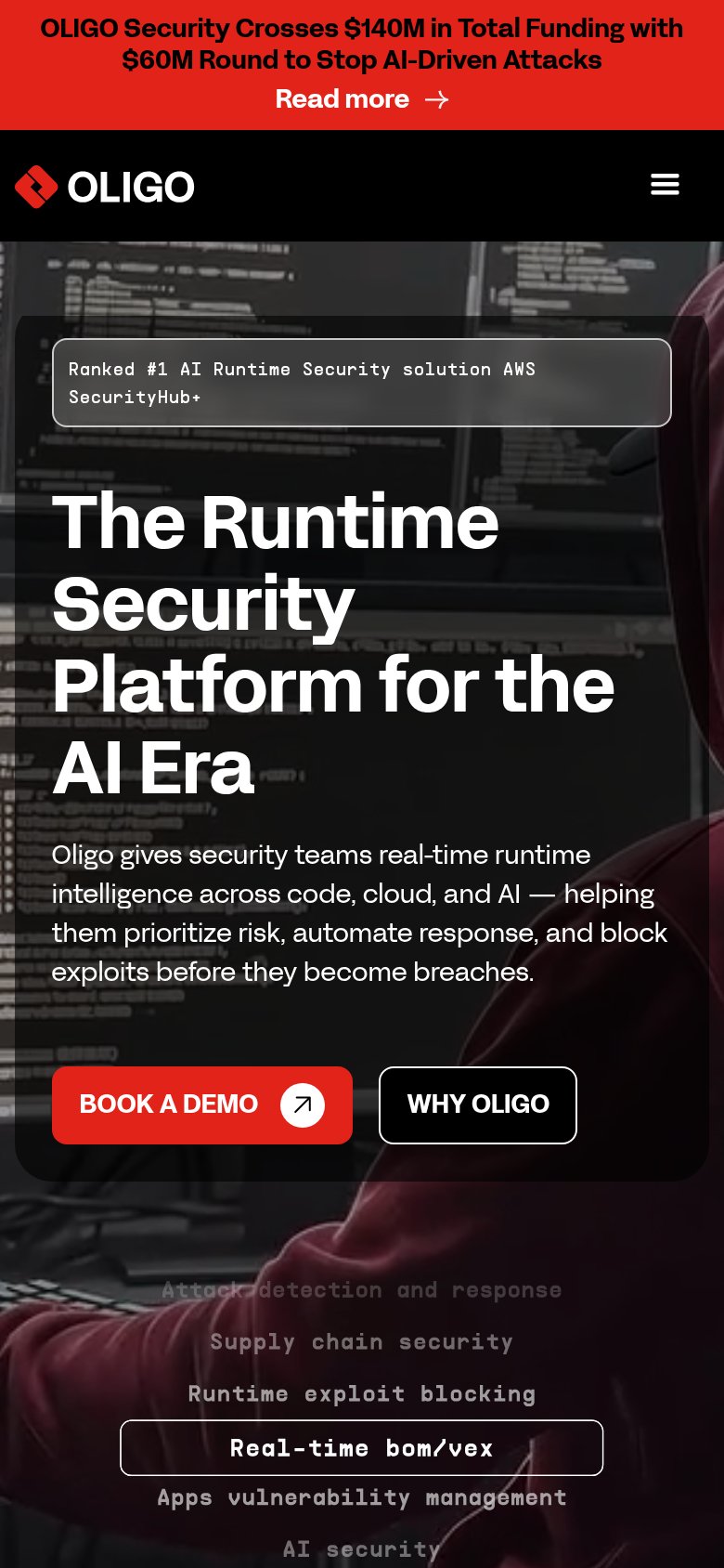 Oligo Security mobile capture for Mobile web