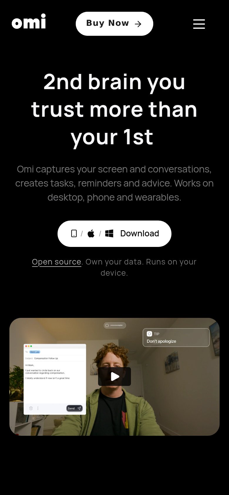 Omi (Based Hardware) mobile capture for Mobile web