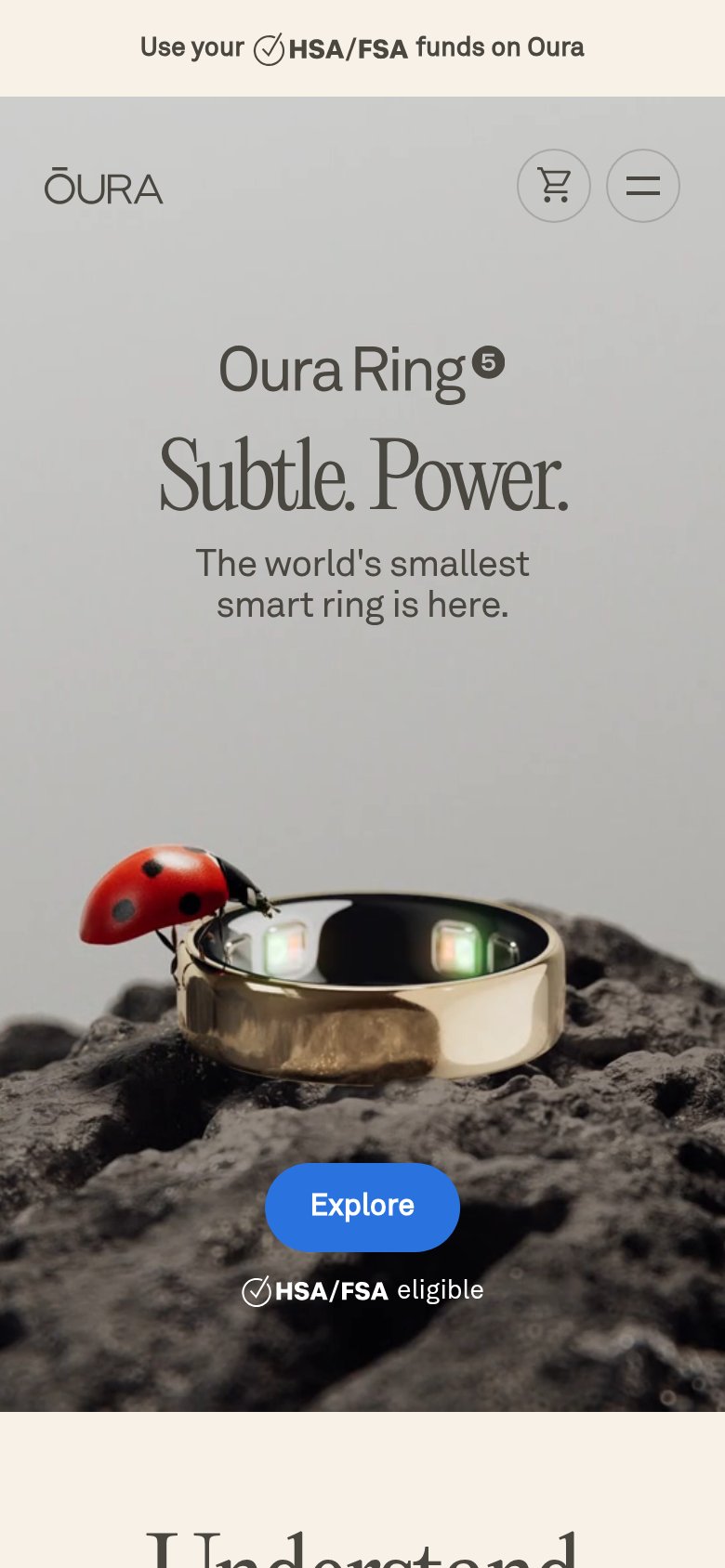 Oura Ring mobile capture for Mobile web