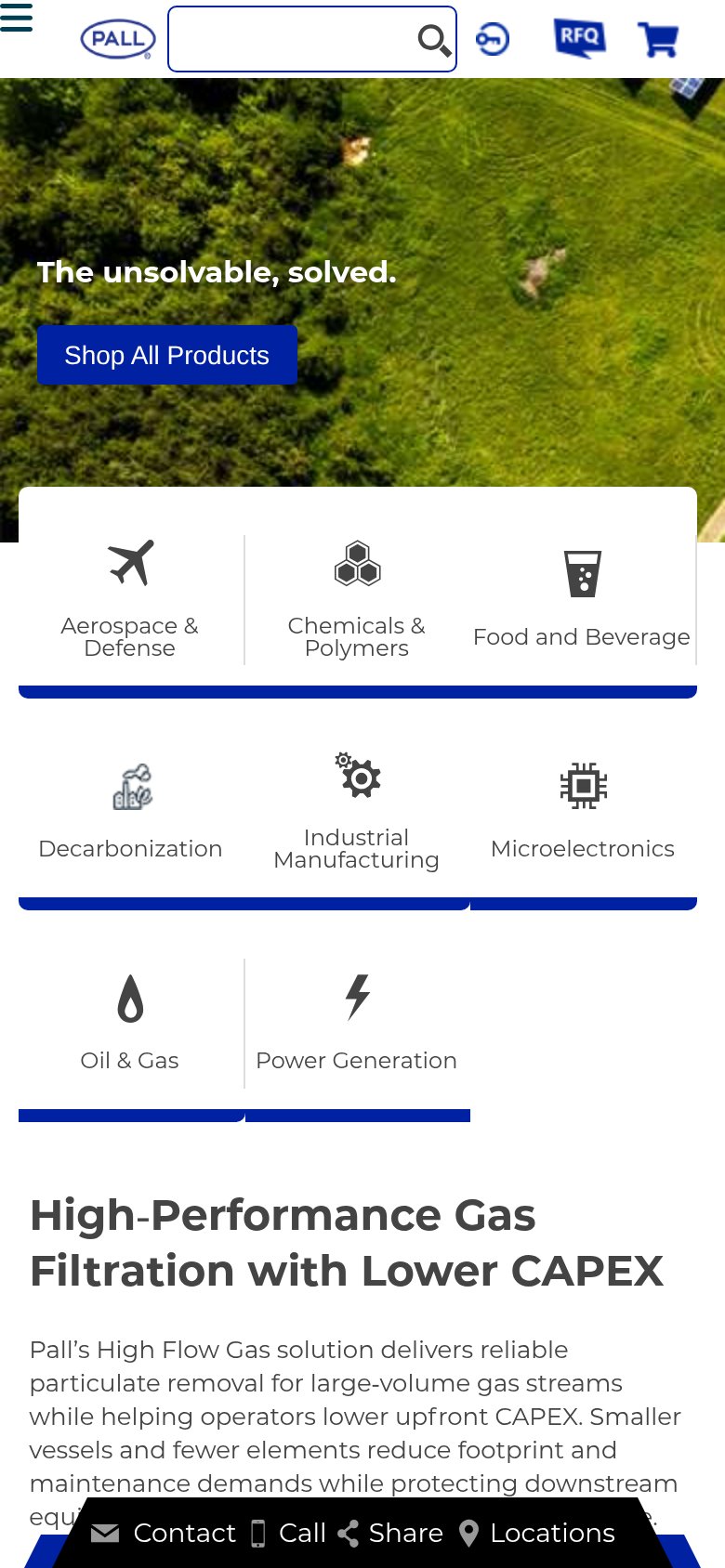 Pall Corporation (Microelectronics) mobile capture for Mobile web