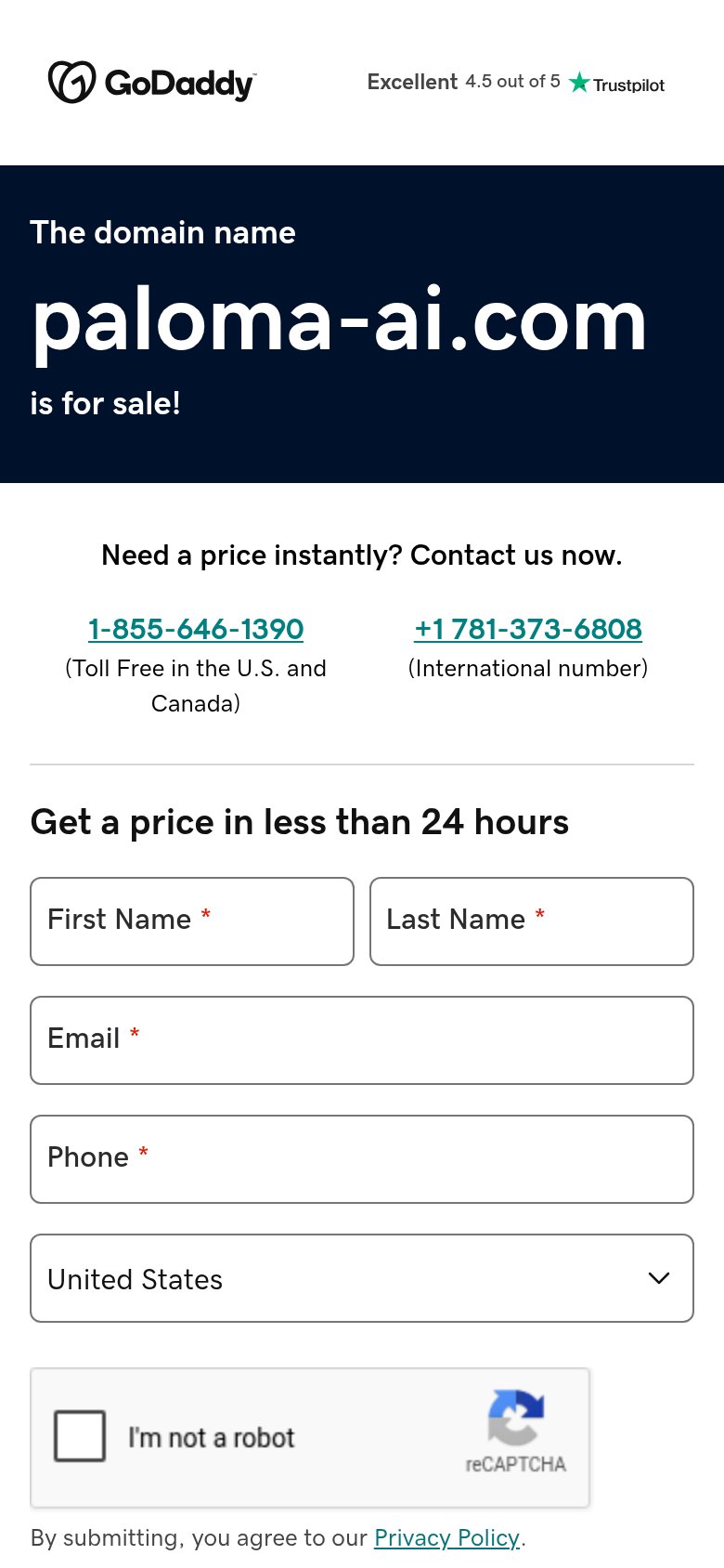 Paloma AI mobile capture for Mobile web