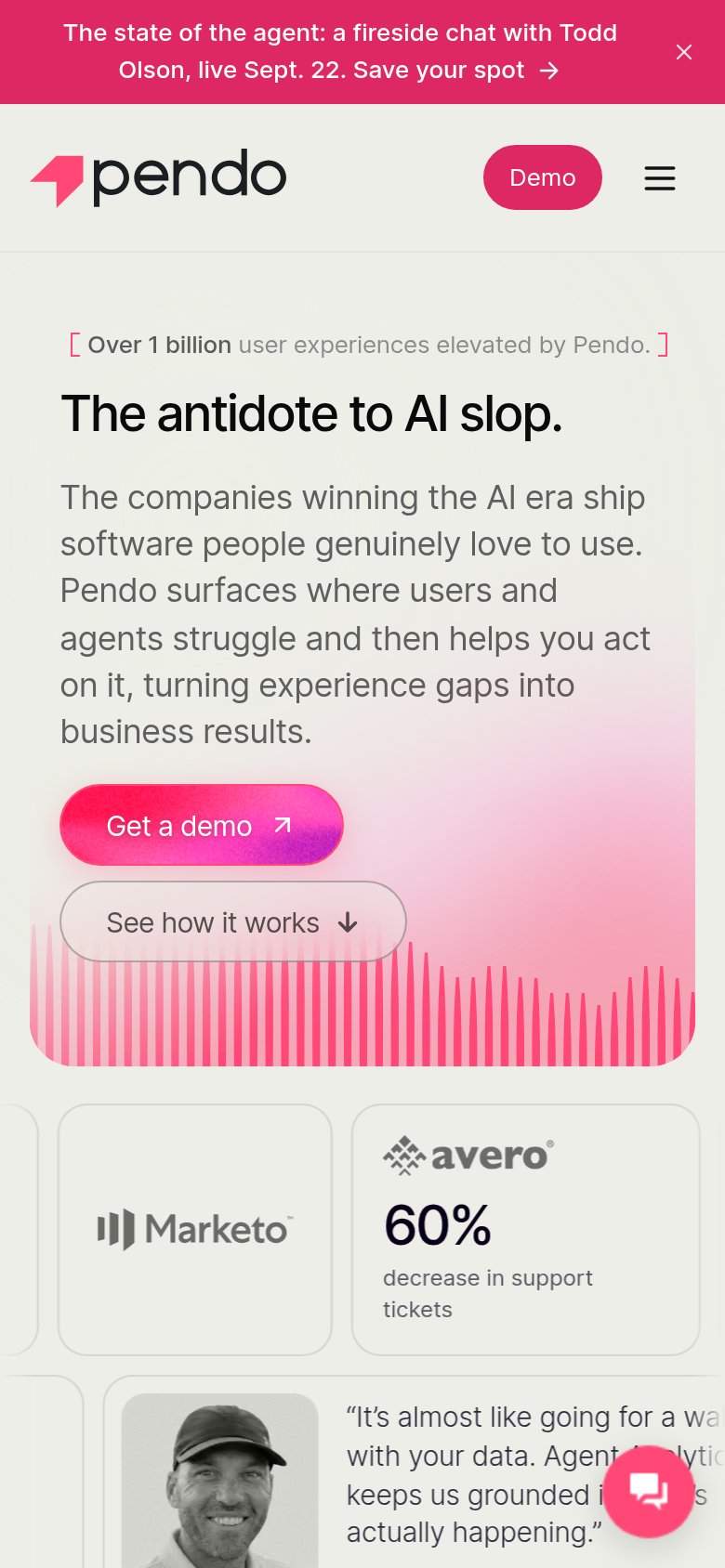 Pendo mobile capture for Mobile web
