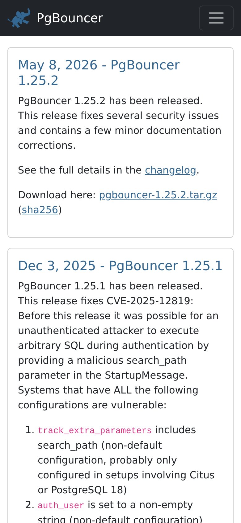 PgBouncer mobile capture for Mobile web