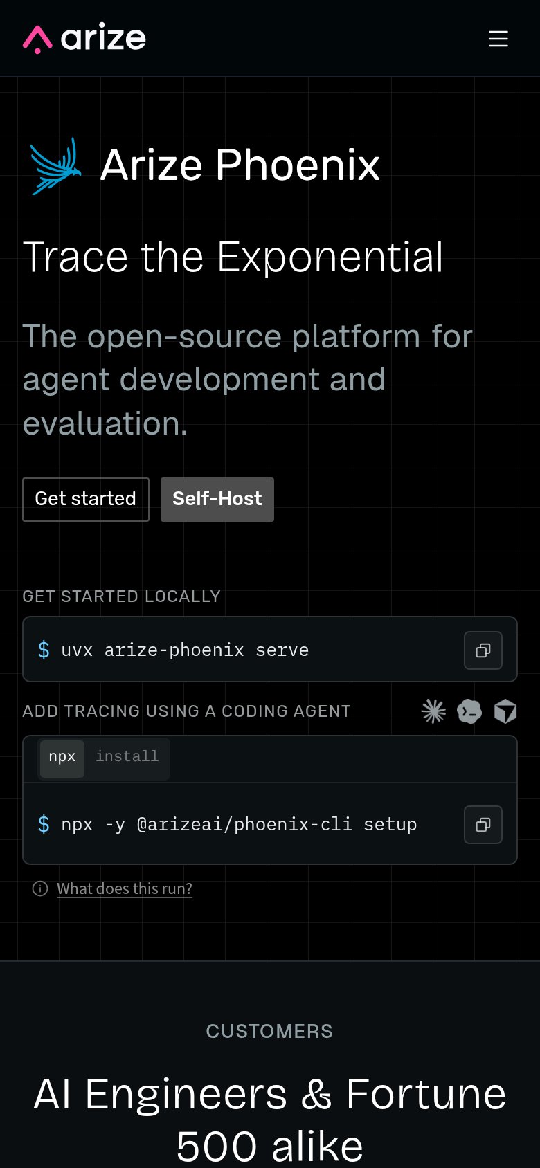 Arize Phoenix mobile capture for Mobile web