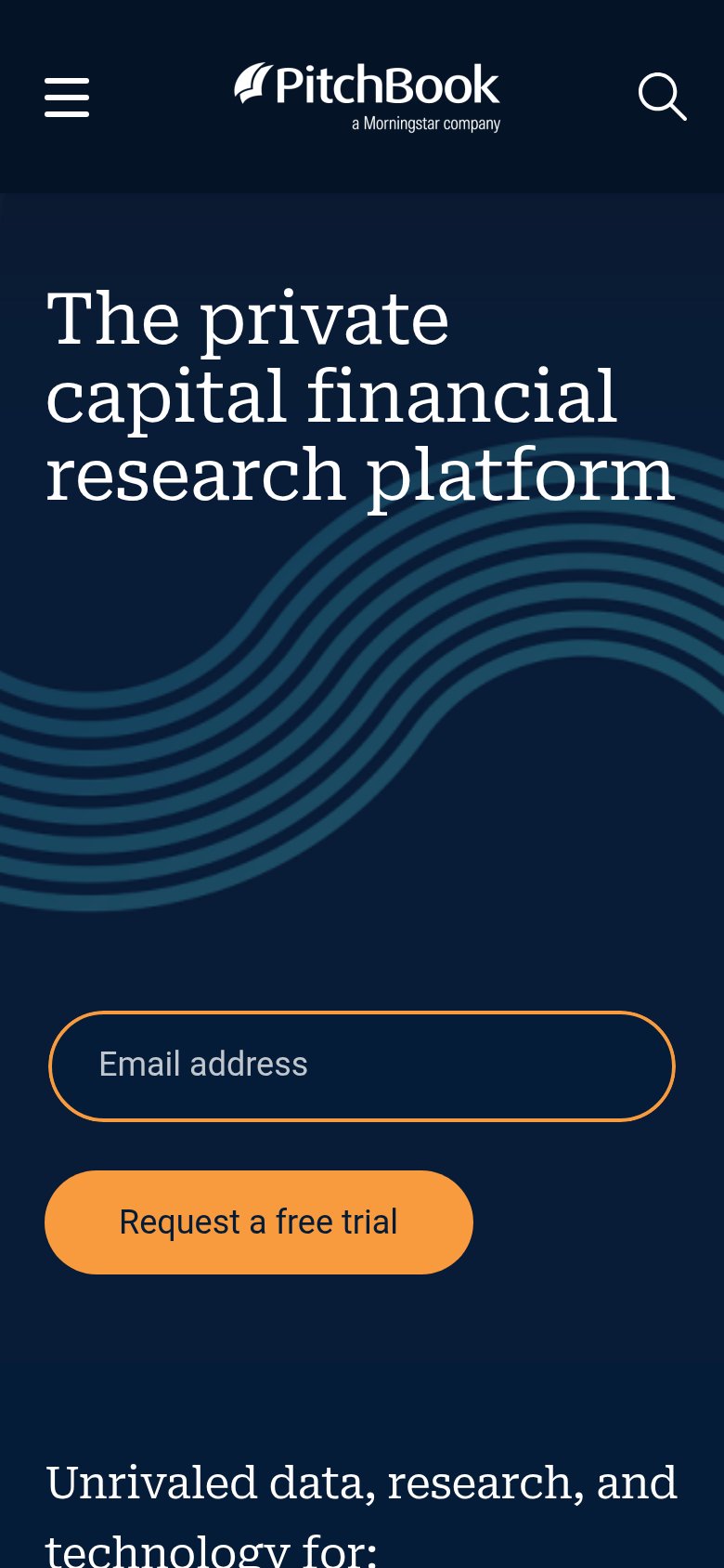 PitchBook mobile capture for Mobile web