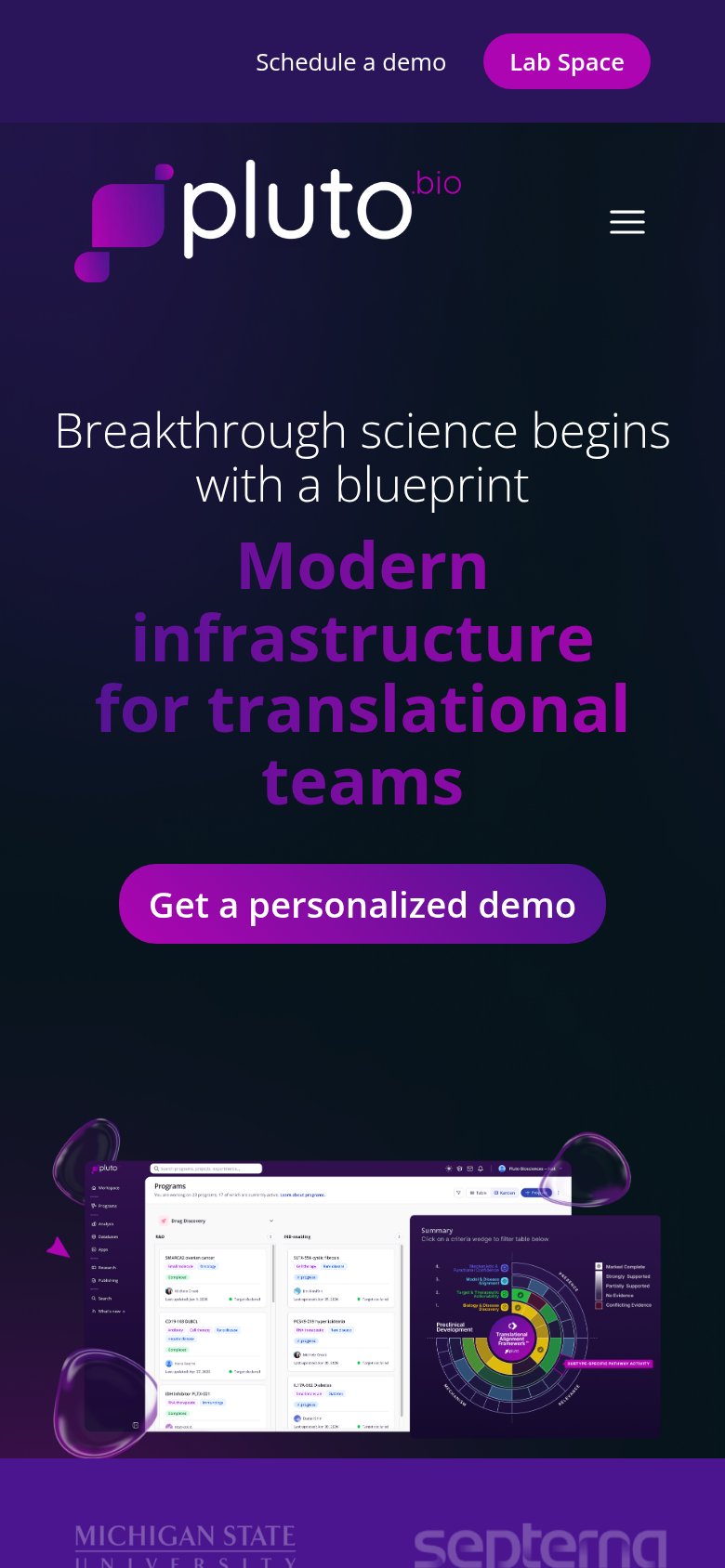 Pluto Bio mobile capture for Mobile web