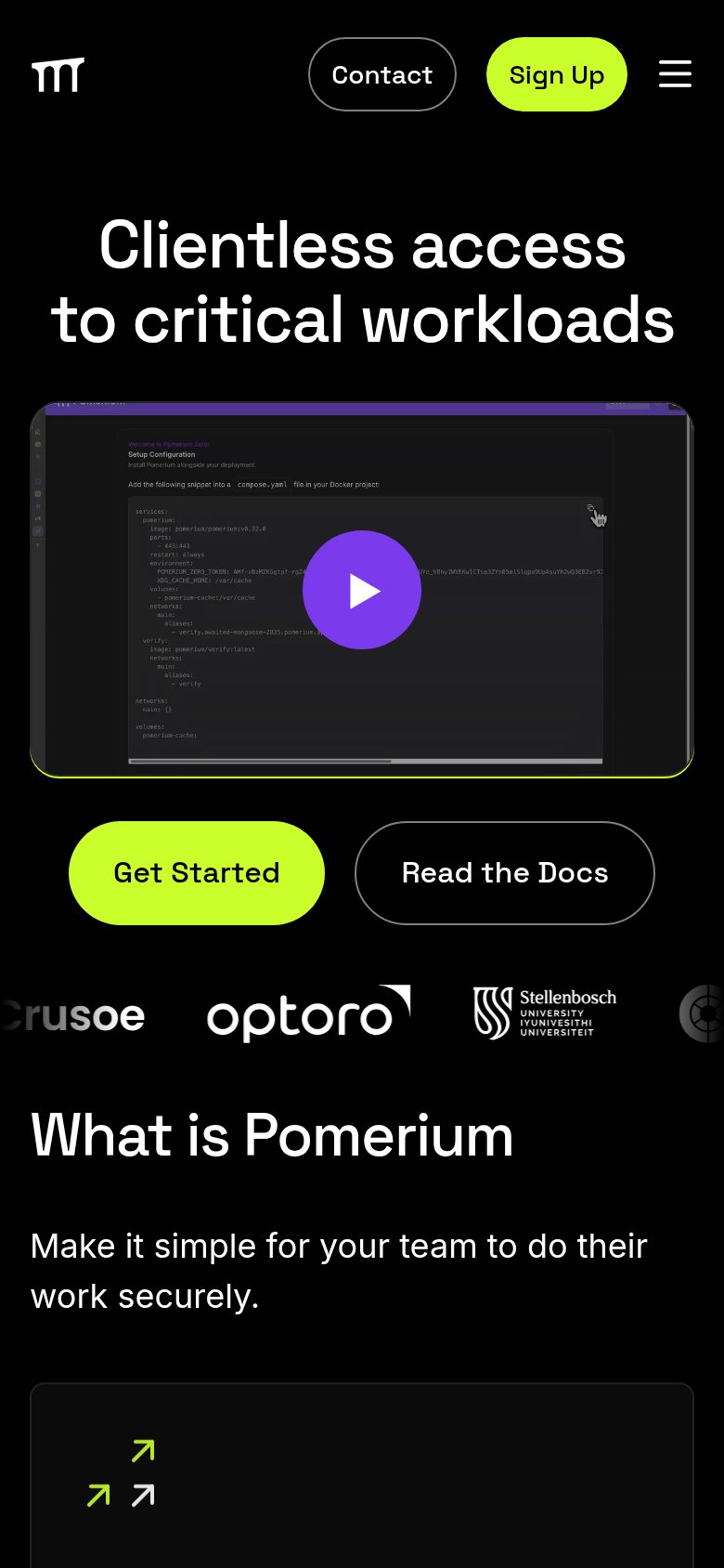 Pomerium mobile capture for Mobile web