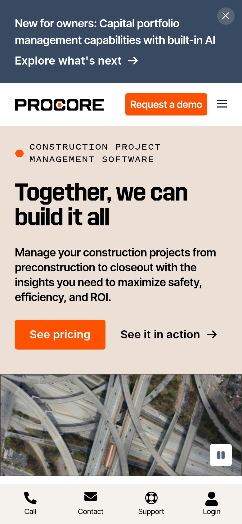 Procore mobile capture for Mobile web