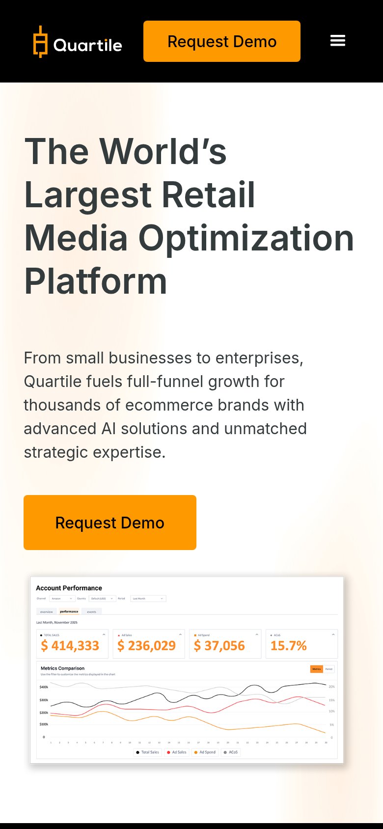 Quartile mobile capture for Mobile web