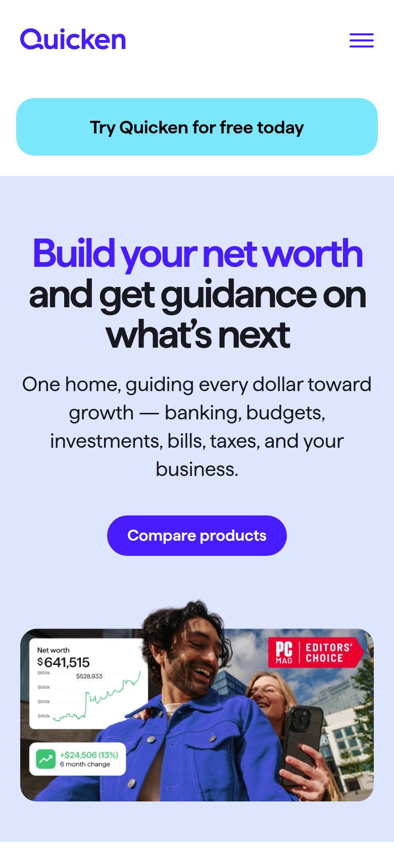Quicken Simplifi mobile capture for Mobile web