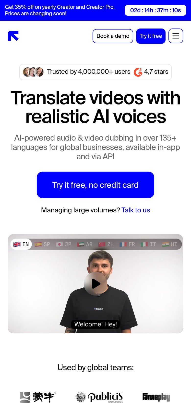 Rask AI mobile capture for Mobile web