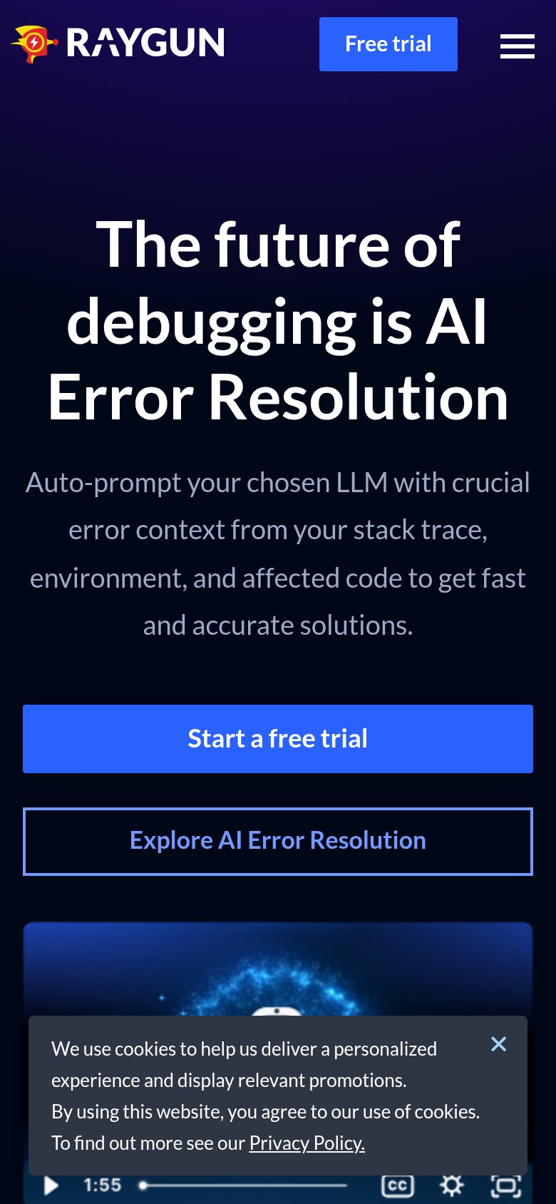 Raygun mobile capture for Mobile web