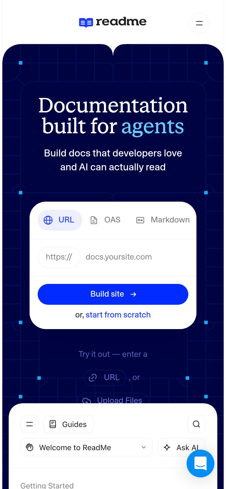 ReadMe mobile capture for Mobile web