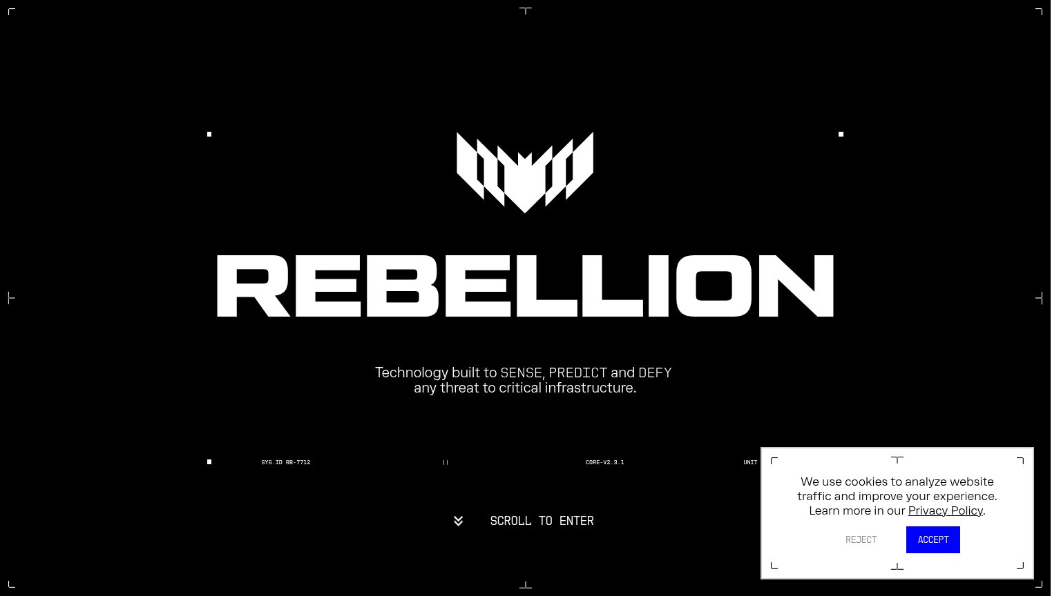Rebellion Defense desktop capture for Information hierarchy