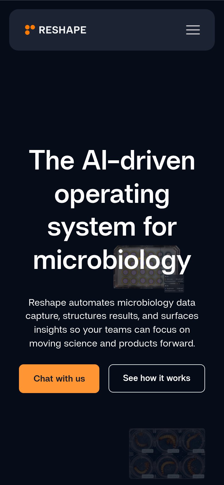 Reshape Biotech mobile capture for Mobile web